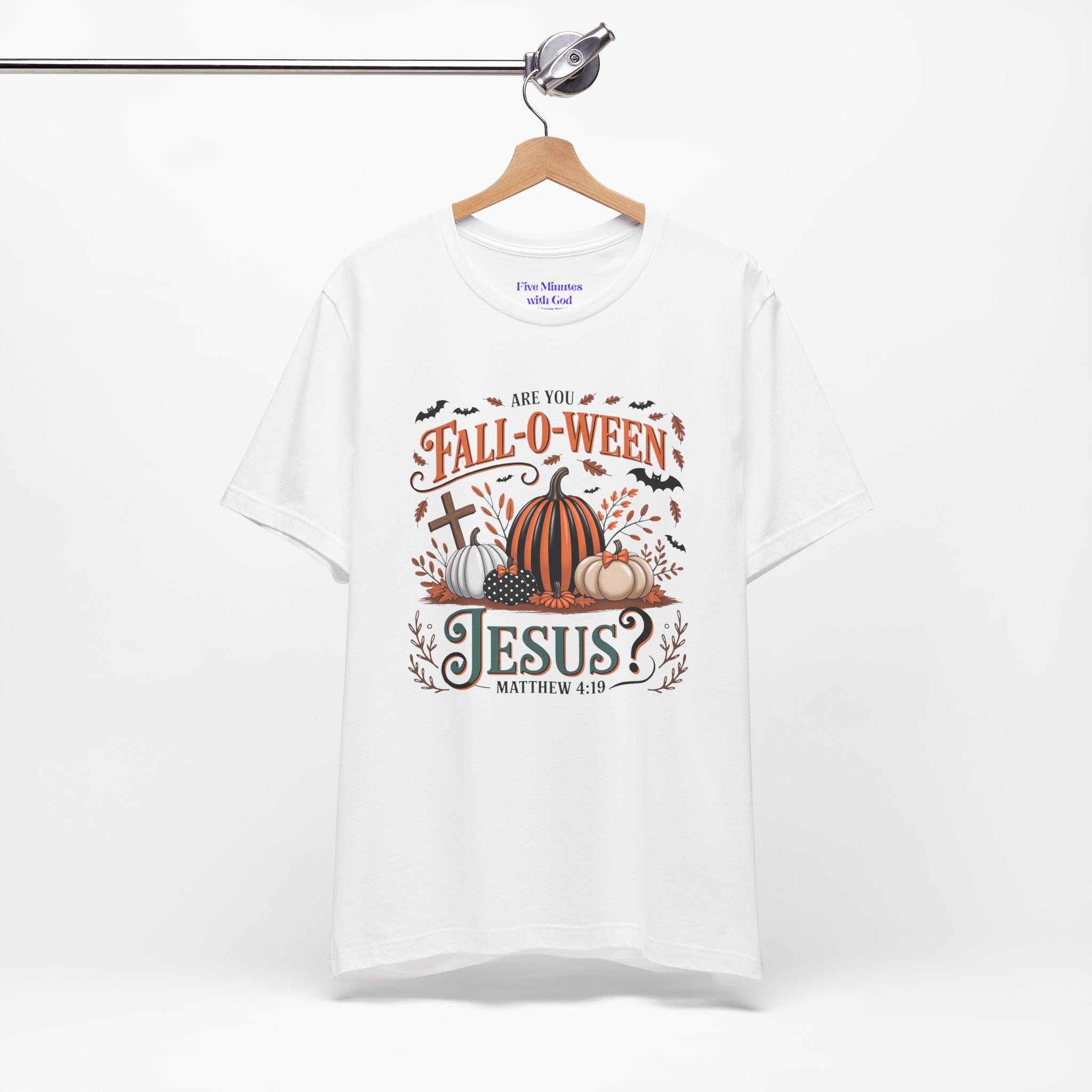 Fall-O-Ween Jesus Tee, Funny Fall T-Shirt, Unisex Pumpkin Shirt, Halloween Christian Top, Autumn Graphic Tee, Religious Casual Wear