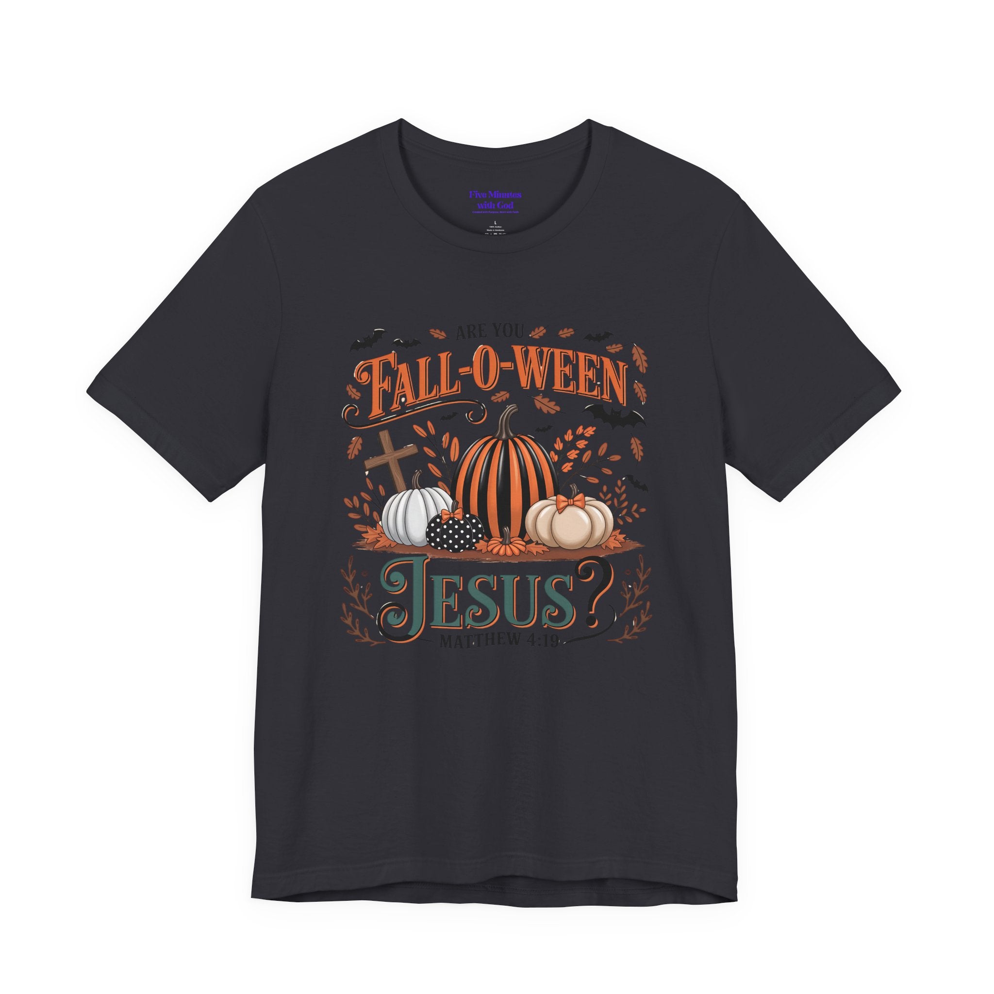 Fall-O-Ween Jesus Tee, Funny Fall T-Shirt, Unisex Pumpkin Shirt, Halloween Christian Top, Autumn Graphic Tee, Religious Casual Wear