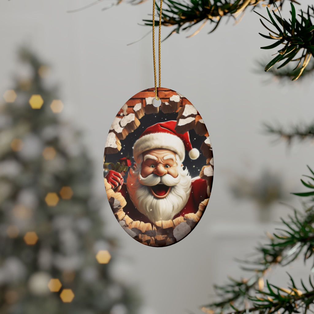 Santa Claus Ceramic Ornaments - Holiday Decorations, Christmas Tree Ornaments, Gifts, Festive Decor, Collectible Ornaments