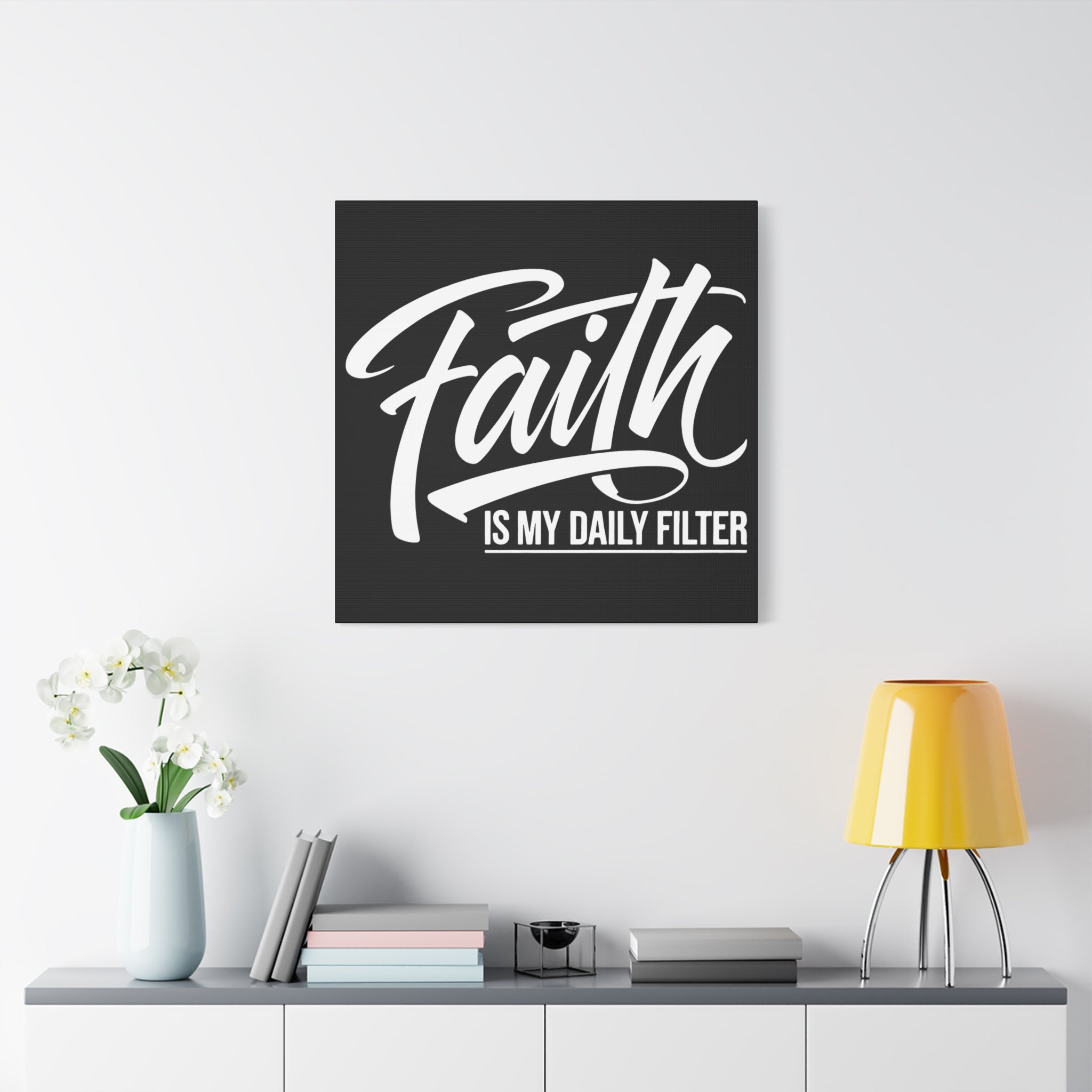 Inspirational Canvas Wall Art, Faith Quote Decor, Motivational Home Decor, Gray Wall Hanging, Gift for Faith Lovers