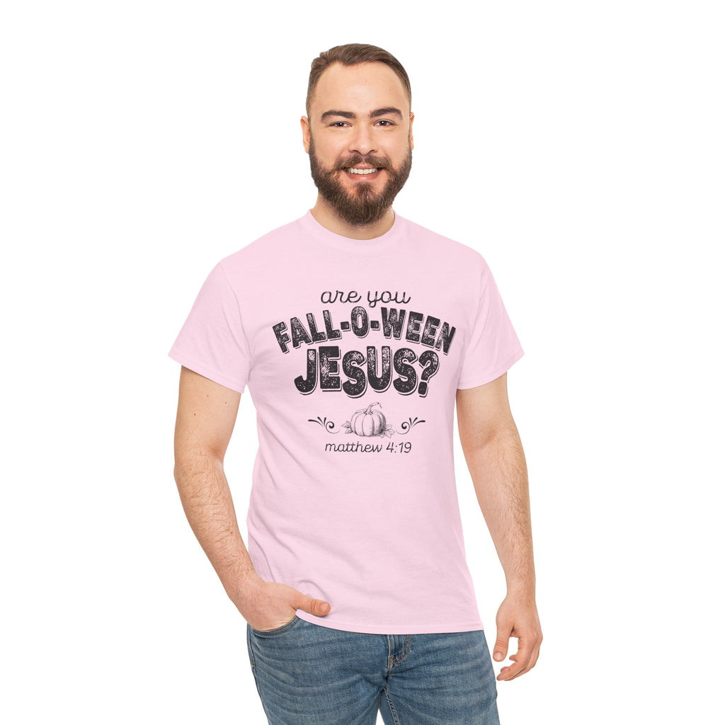 Fall-Themed Tee, Are You Fall-O-Ween Jesus, Unisex Cotton Shirt, Funny Fall Apparel, Halloween T-Shirt, Thanksgiving Gift Ideas