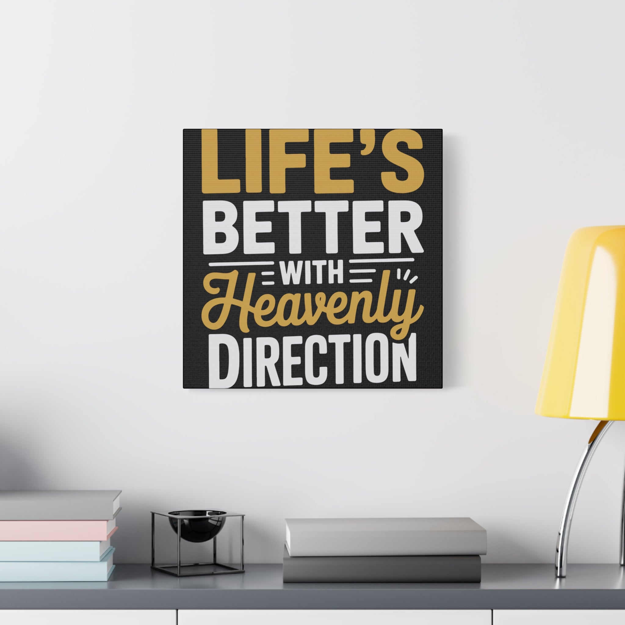 Heavenly Direction Canvas Wall Art, Inspirational Home Decor, Motivational Gift, Modern Wall Hanging, Perfect for Any Room