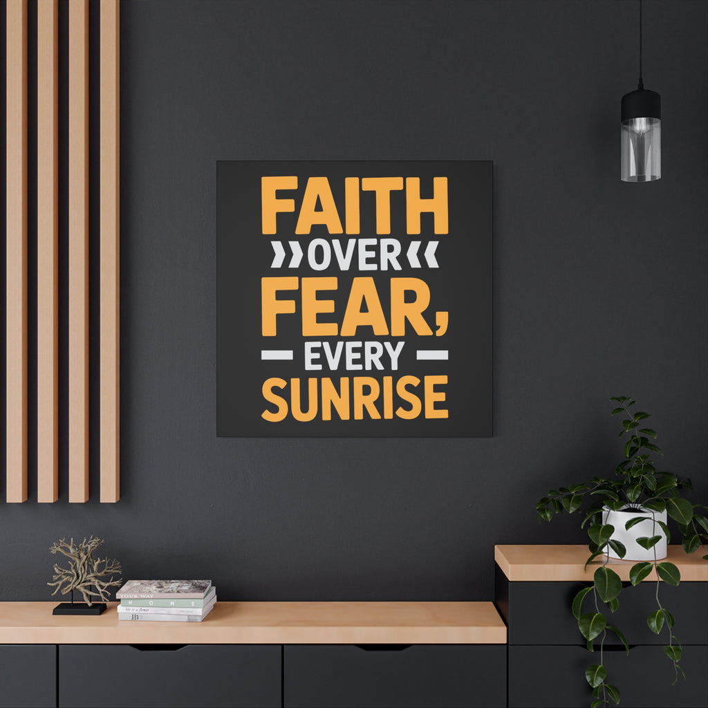 Inspirational Wall Art, Motivation Decor, Faith over Fear Canvas, Uplifting Home Decoration, Perfect Gift for New Beginnings