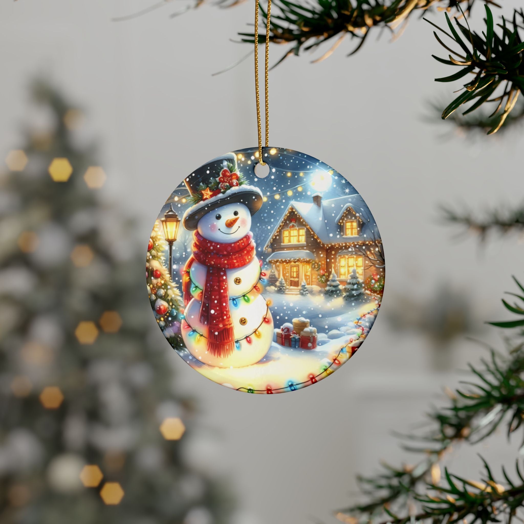 Festive Ceramic Ornaments - Heart-Shaped Snowman Decorations for Christmas, Tree Decor, Holiday Gifts, Home Accents