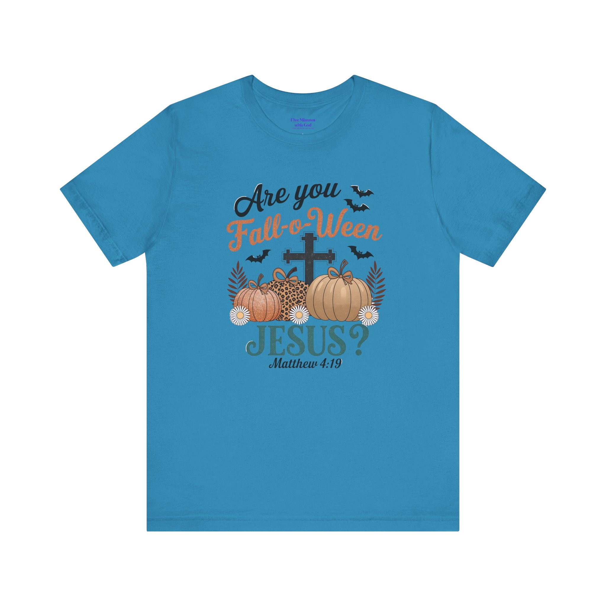 Fall-themed Christian Tee, Are You Fall-o-Ween Jesus?, Unisex Halloween Shirt, Autumn Faith T-Shirt, Pumpkin Design Top