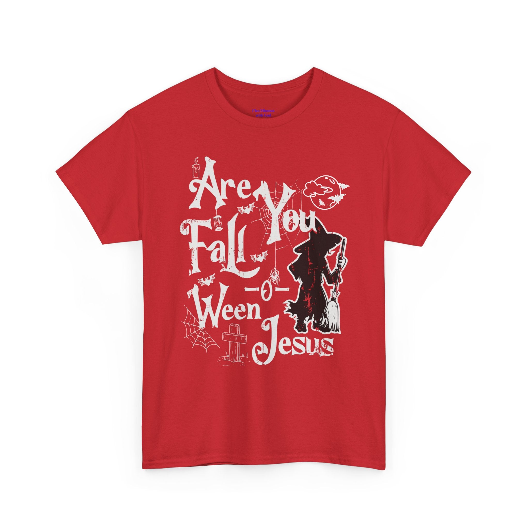 Fall-Themed Unisex Heavy Cotton Tee - Halloween, Jesus Celebration, Autumn Vibes, Casual Wear, Gift Idea