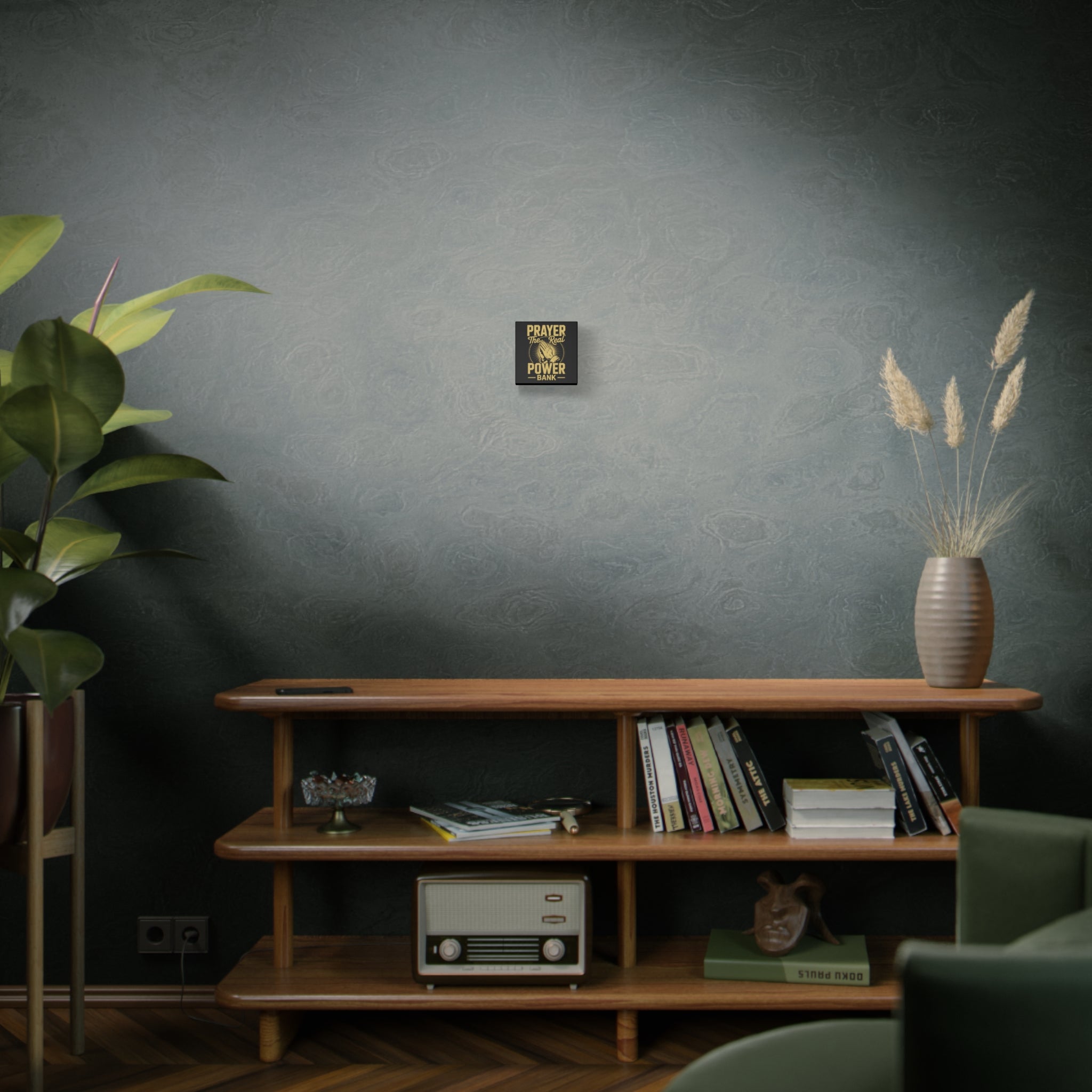 Matte Canvas Wall Art - 'Prayer The Real Power Bank'