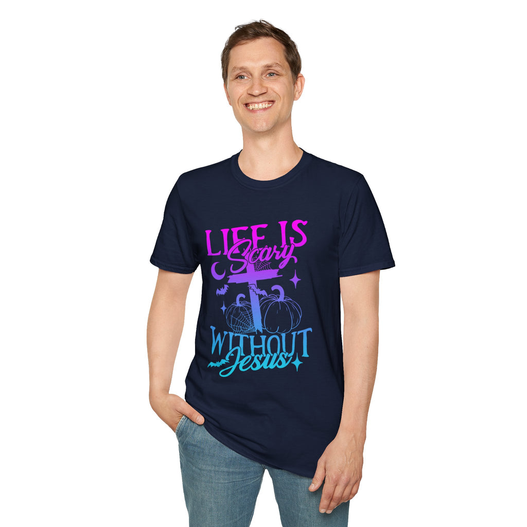 Life is Scary Without Jesus Unisex Softstyle T-Shirt - Faith-Based Graphic Tee, Halloween Outfit, Religious Apparel, Christian Gift, [...]