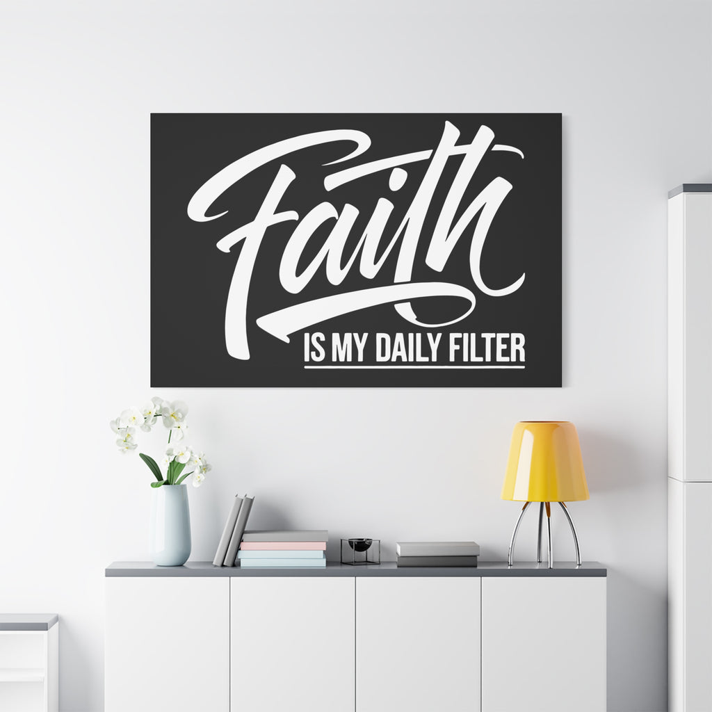 Inspirational Canvas Wall Art, Faith Quote Decor, Motivational Home Decor, Gray Wall Hanging, Gift for Faith Lovers