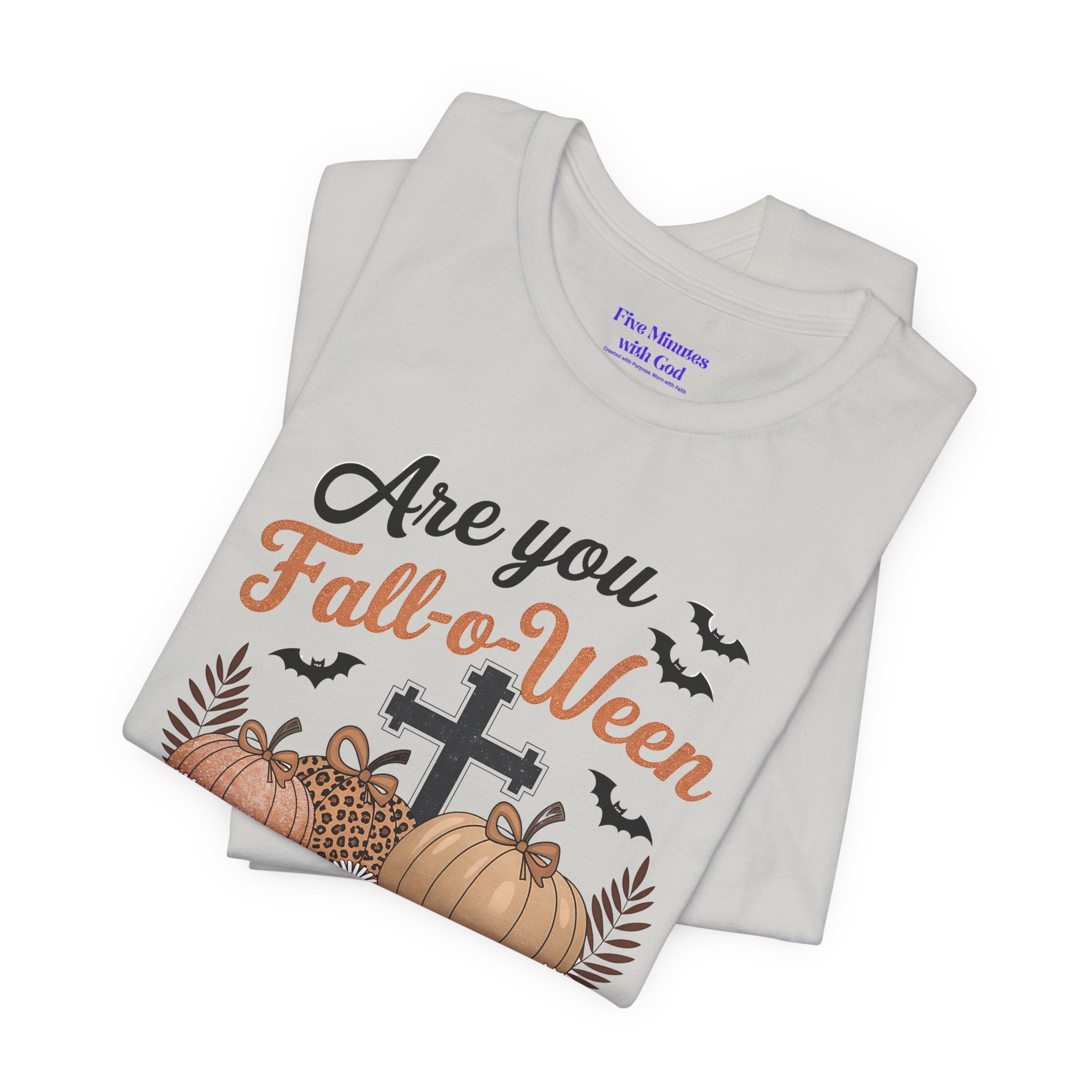 Fall-themed Christian Tee, Are You Fall-o-Ween Jesus?, Unisex Halloween Shirt, Autumn Faith T-Shirt, Pumpkin Design Top