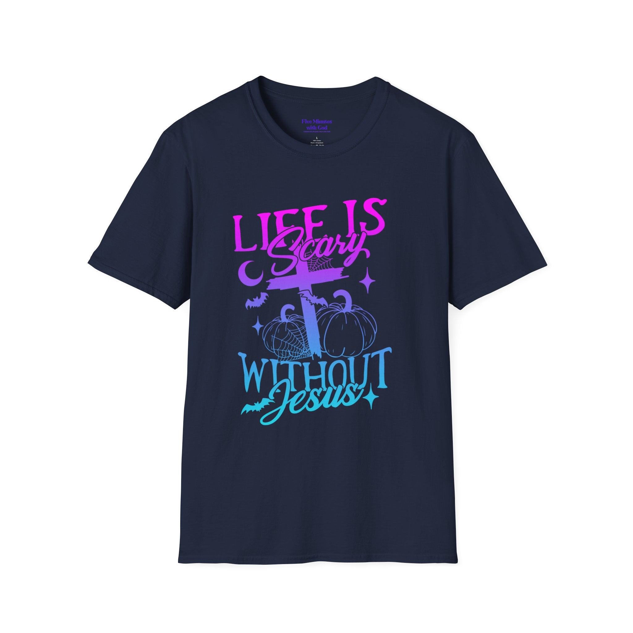 Life is Scary Without Jesus Unisex Softstyle T-Shirt - Faith-Based Graphic Tee, Halloween Outfit, Religious Apparel, Christian Gift, [...]