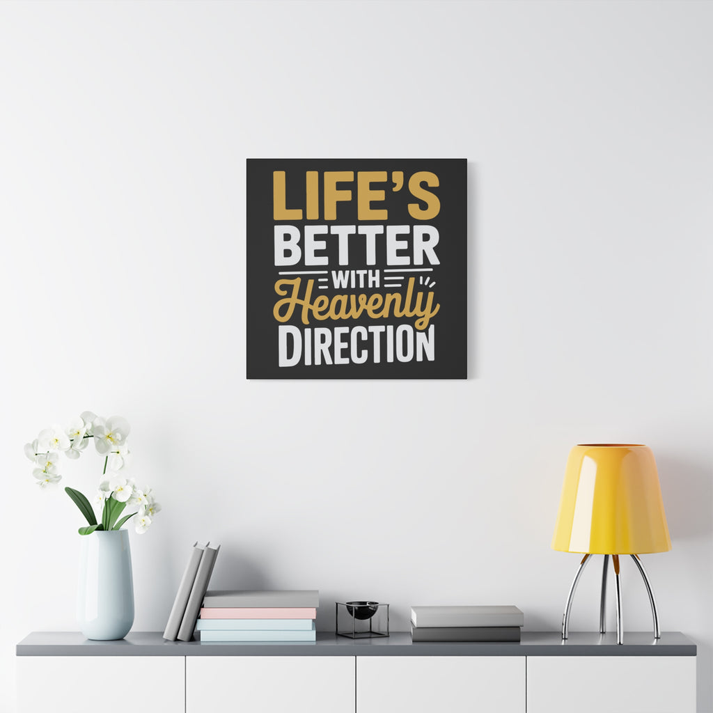 Heavenly Direction Canvas Wall Art, Inspirational Home Decor, Motivational Gift, Modern Wall Hanging, Perfect for Any Room