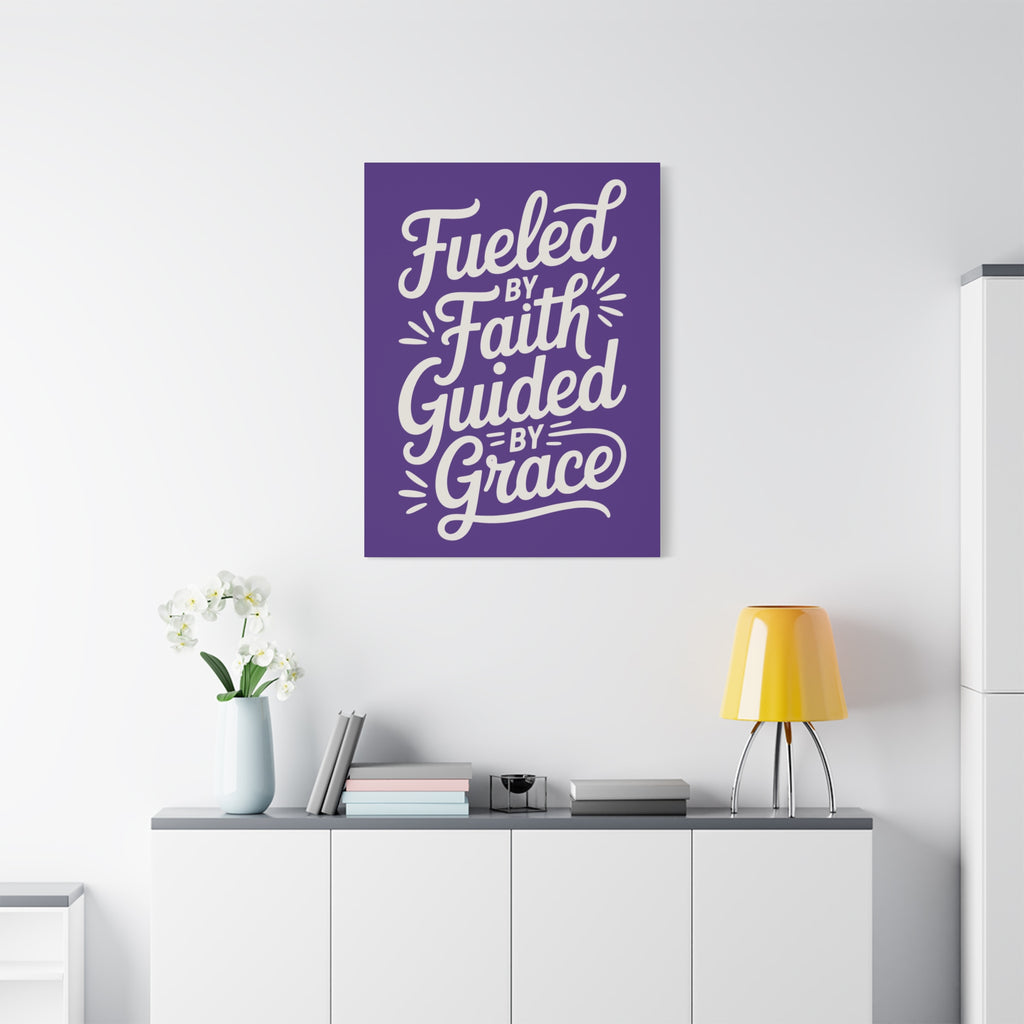 Purple Stretched Canvas Art, Motivational Wall Decor, Home Inspirational Art, Faith-Based Decor, Gift for Faith Lovers