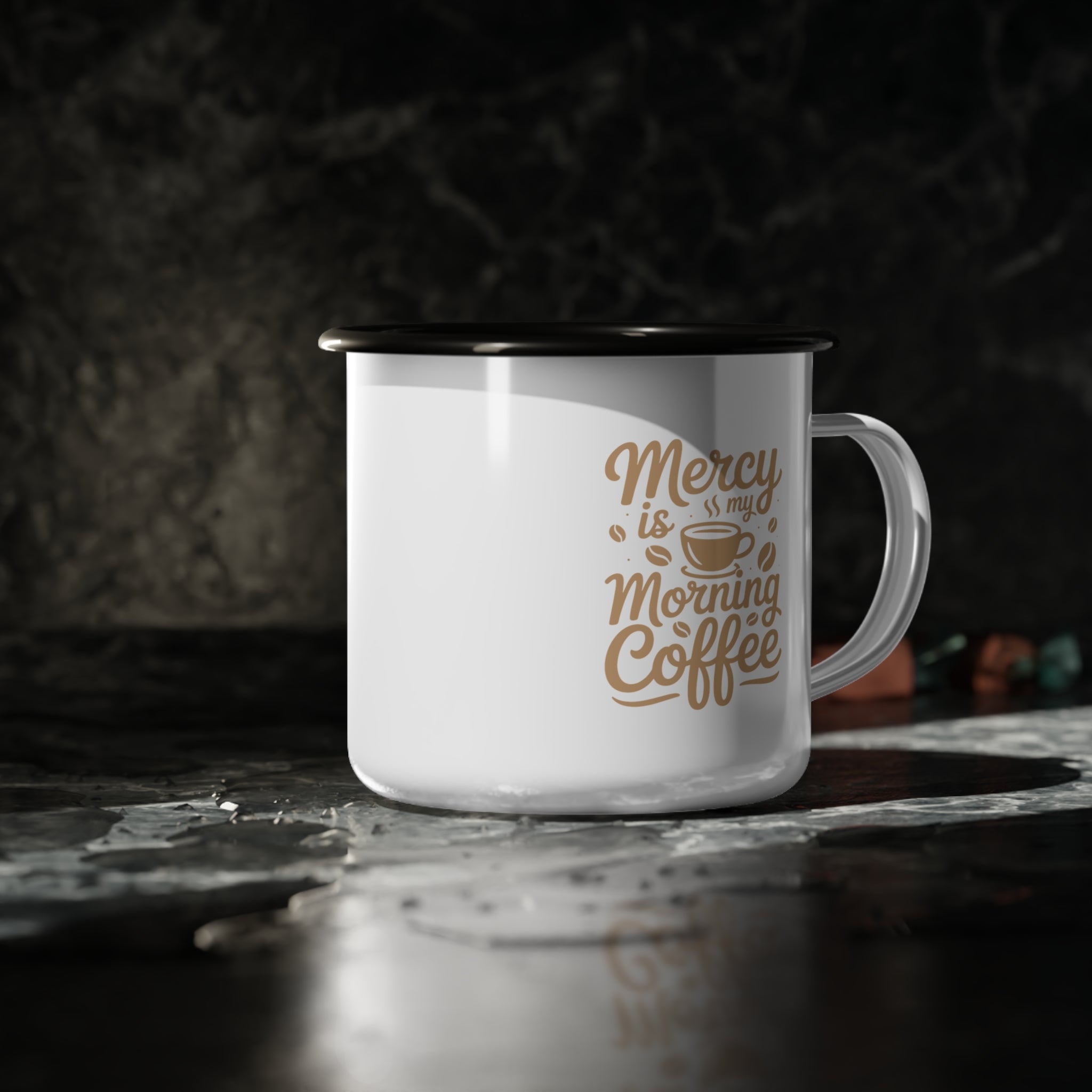 Rustic Enamel Camp Cup for Outdoor Adventures, Camping Mug, Coffee Cup, Personalized Gift, Nature Lover's Drinkware
