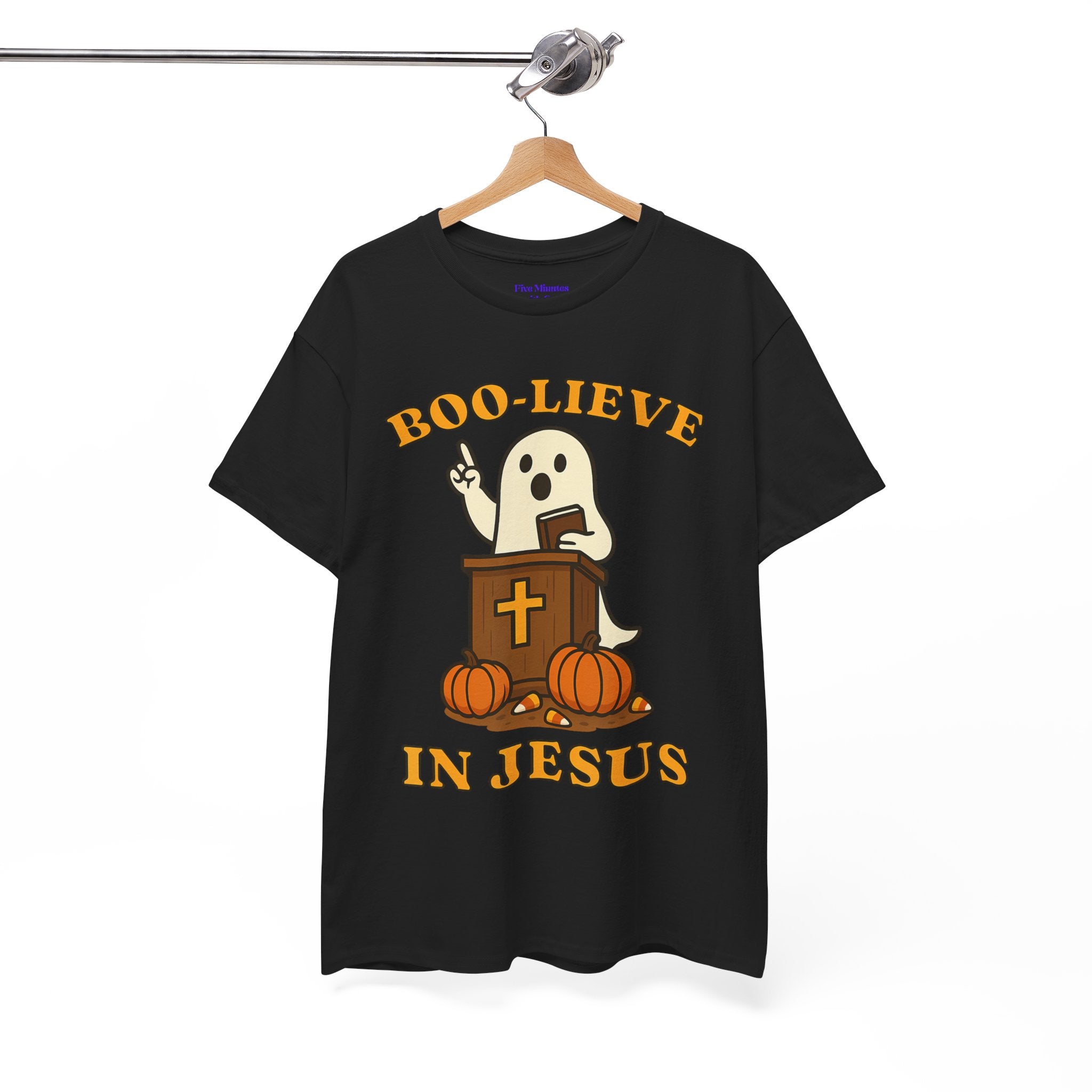 Boo-Lieve in Jesus Tee, Halloween Shirt, Unisex Cotton Tee, Fall Fashion, Religious T-Shirt, Spooky Season Apparel