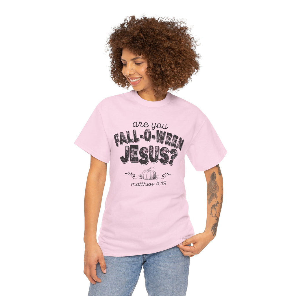 Fall-Themed Tee, Are You Fall-O-Ween Jesus, Unisex Cotton Shirt, Funny Fall Apparel, Halloween T-Shirt, Thanksgiving Gift Ideas