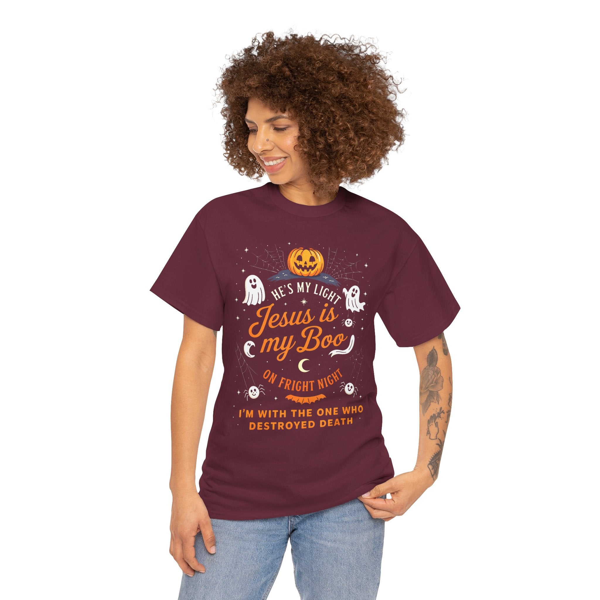 Halloween Faith Tee - Jesus is My Boo, Unisex T-Shirt for Halloween, Christian Halloween Shirt, Gift for Christian Friends, Spooky [...]