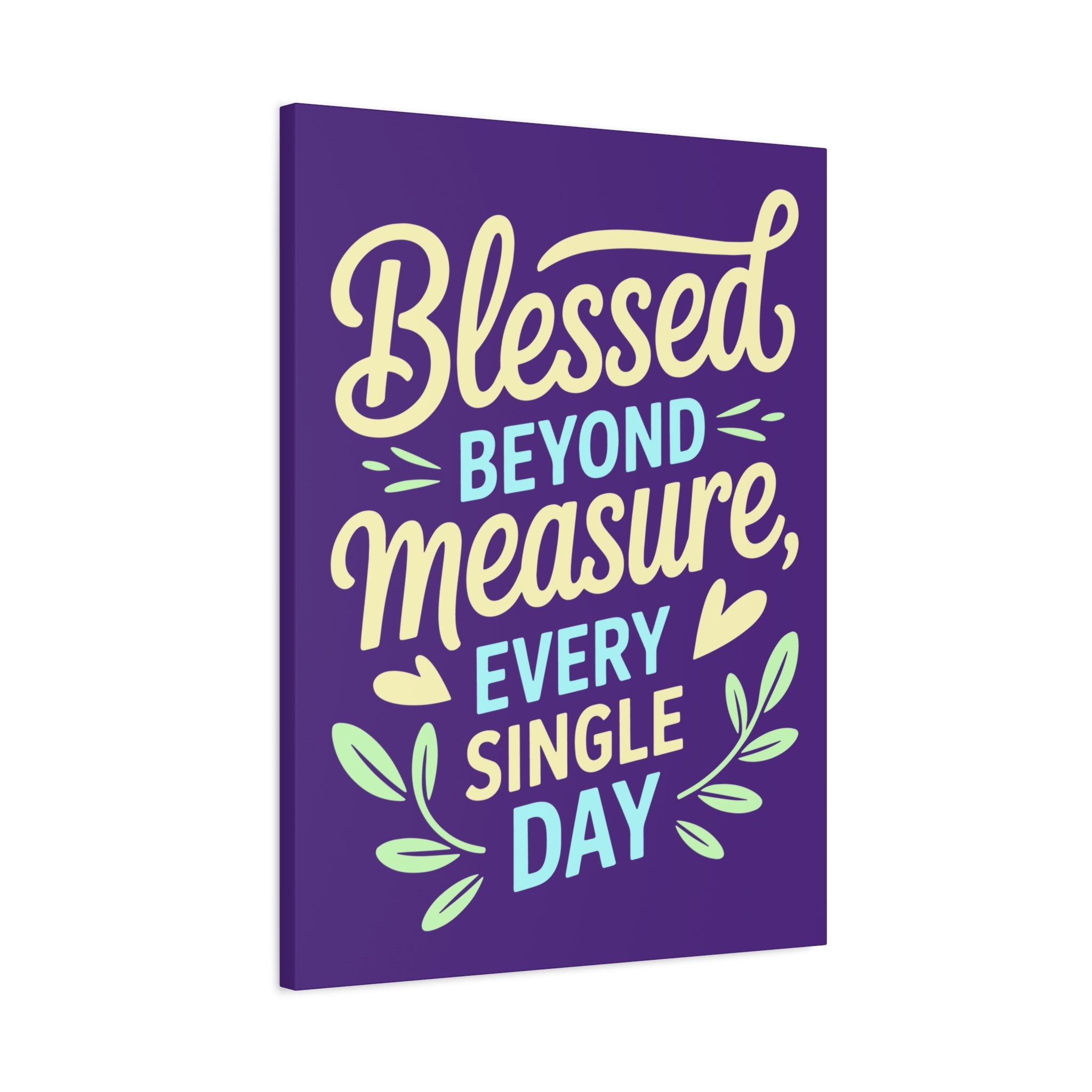 Purple Inspirational Wall Art, Blessed Beyond Measure Canvas, Uplifting Home Decor, Positive Quote Artwork, Gift for Friends & Family