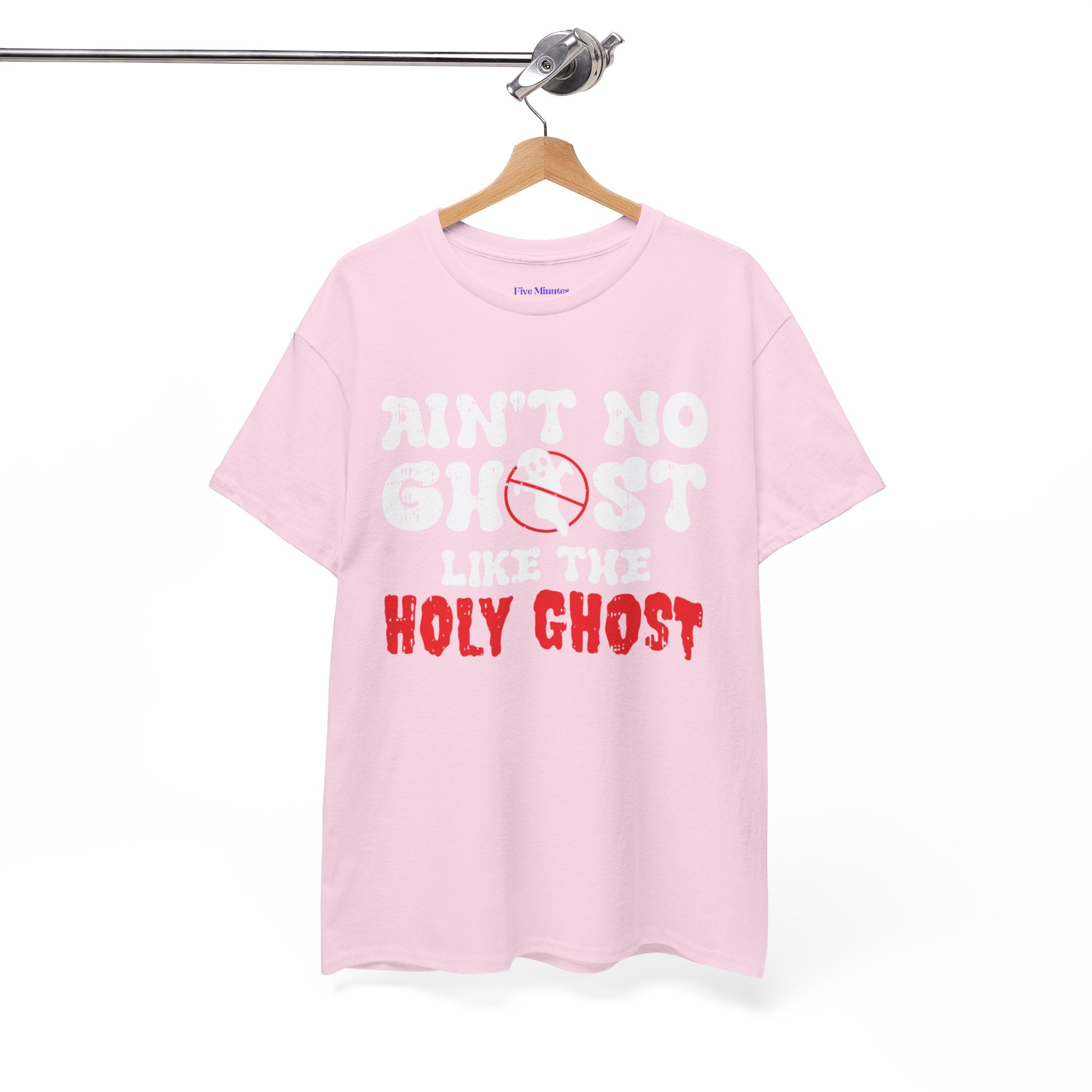 Unisex Heavy Cotton Tee: Ain't No Ghost Like The Holy Ghost, Funny Halloween Shirt, Spooky Gift, Autumn Apparel, Ouija Tee, Party Wear