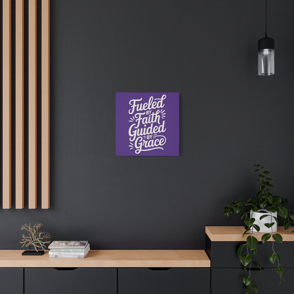 Purple Stretched Canvas Art, Motivational Wall Decor, Home Inspirational Art, Faith-Based Decor, Gift for Faith Lovers