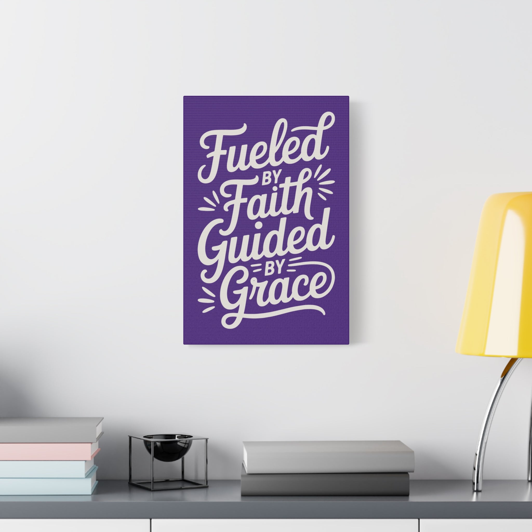 Purple Stretched Canvas Art, Motivational Wall Decor, Home Inspirational Art, Faith-Based Decor, Gift for Faith Lovers