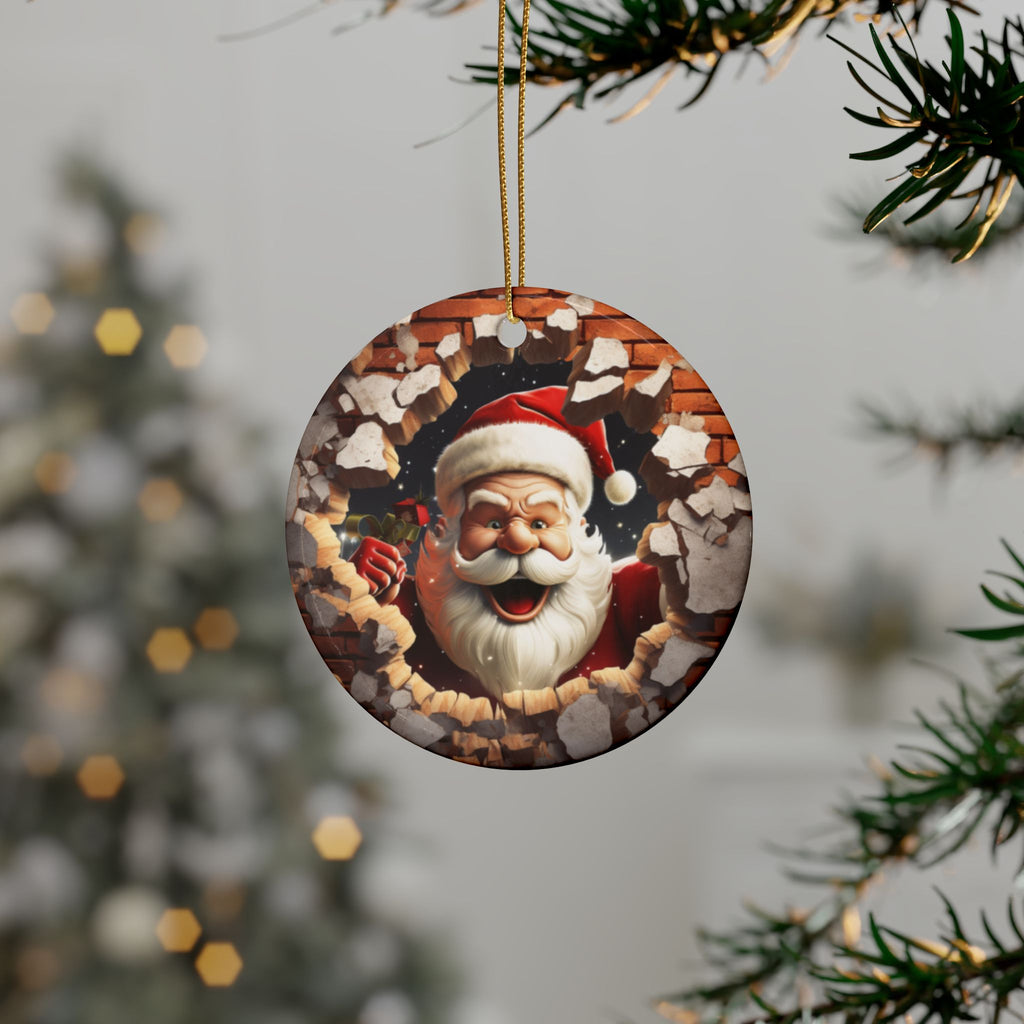 Santa Claus Ceramic Ornaments - Holiday Decorations, Christmas Tree Ornaments, Gifts, Festive Decor, Collectible Ornaments