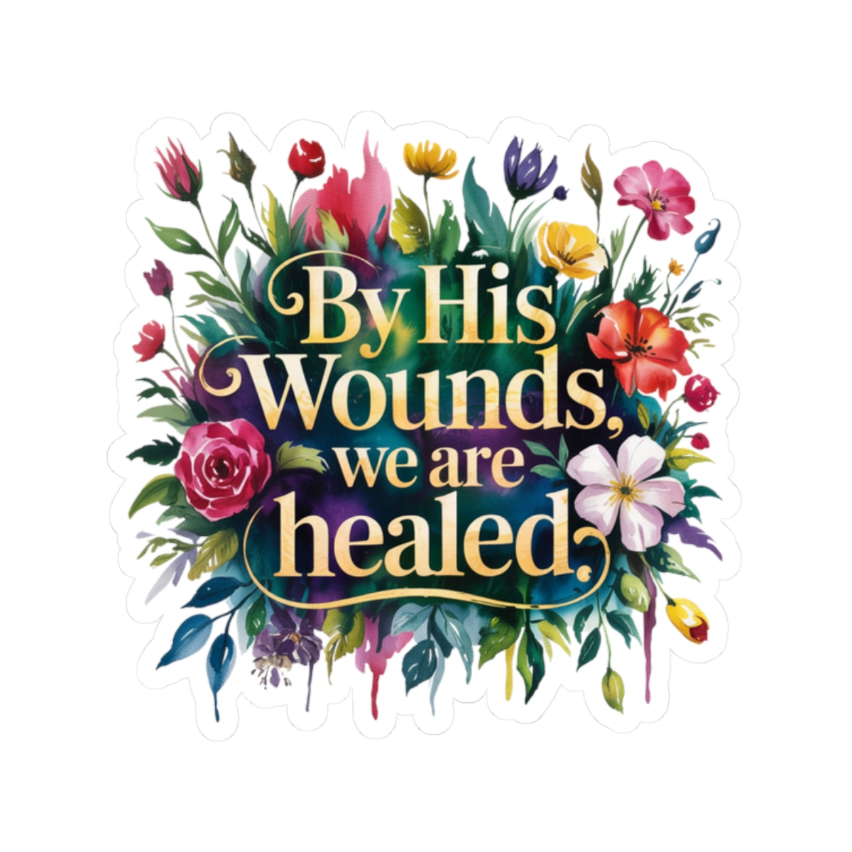 Floral Inspirational Stickers, Bible Quotes, Faith Decor, Laptop Stickers, Christian Gifts, Encouragement, Religious Decor