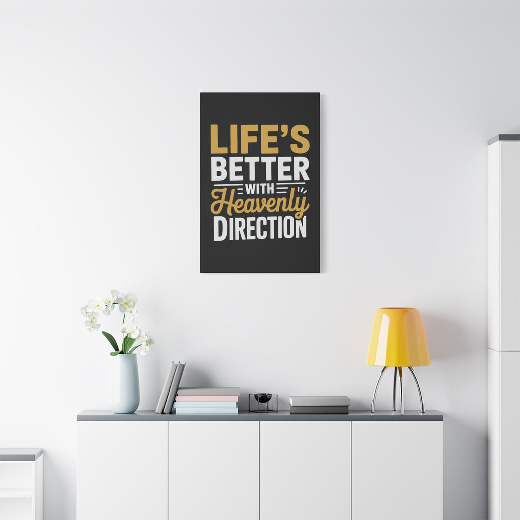 Heavenly Direction Canvas Wall Art, Inspirational Home Decor, Motivational Gift, Modern Wall Hanging, Perfect for Any Room