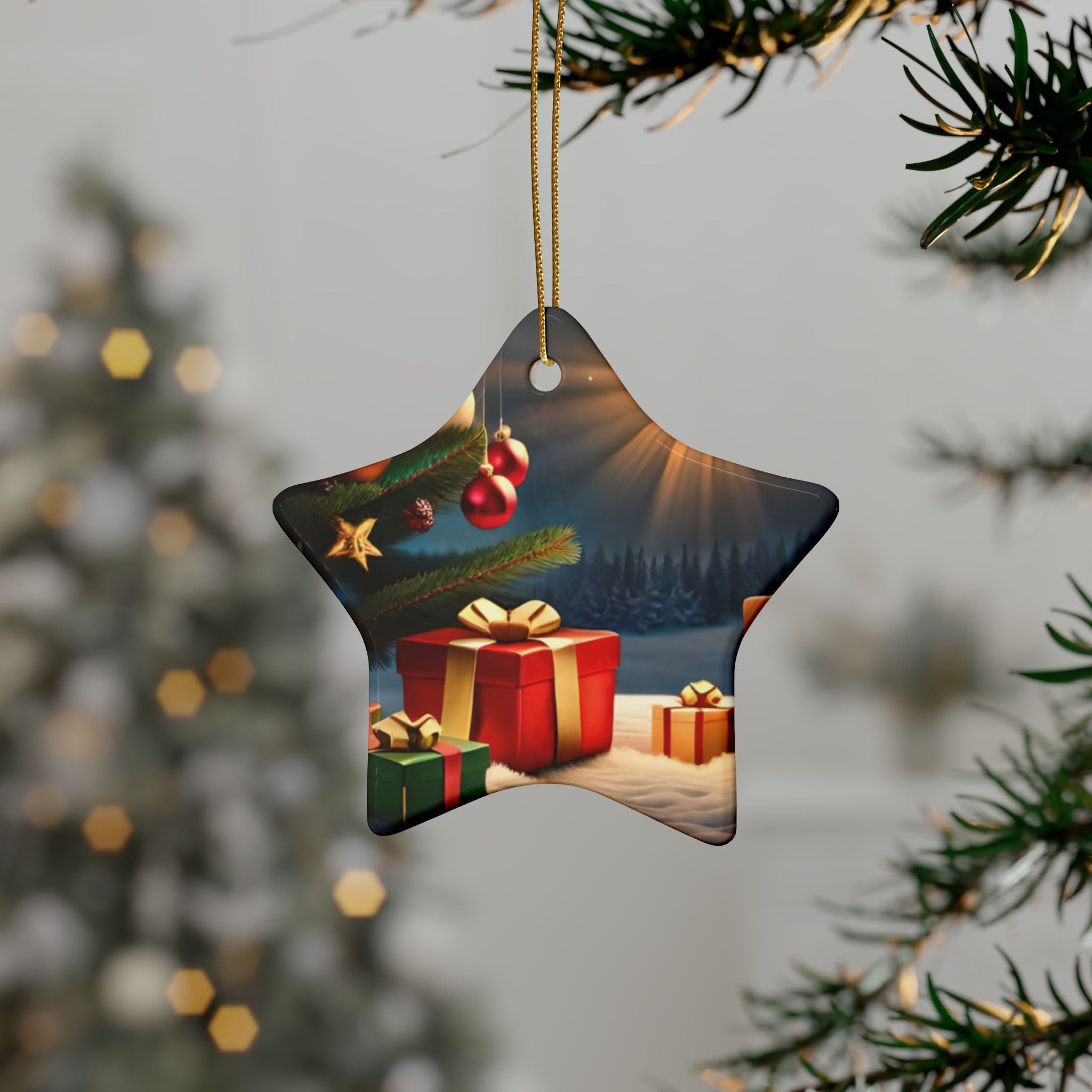 Star Ceramic Christmas Ornaments - Holiday Decor, Personalized Gifts, Tree Decorations, Festive Keepsakes, Custom Ornament Sets