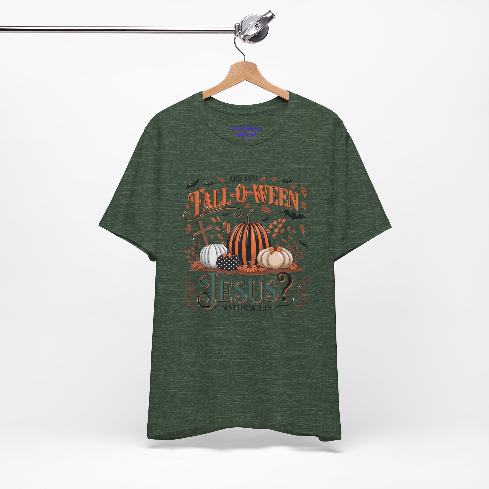 Fall-O-Ween Jesus Tee, Funny Fall T-Shirt, Unisex Pumpkin Shirt, Halloween Christian Top, Autumn Graphic Tee, Religious Casual Wear