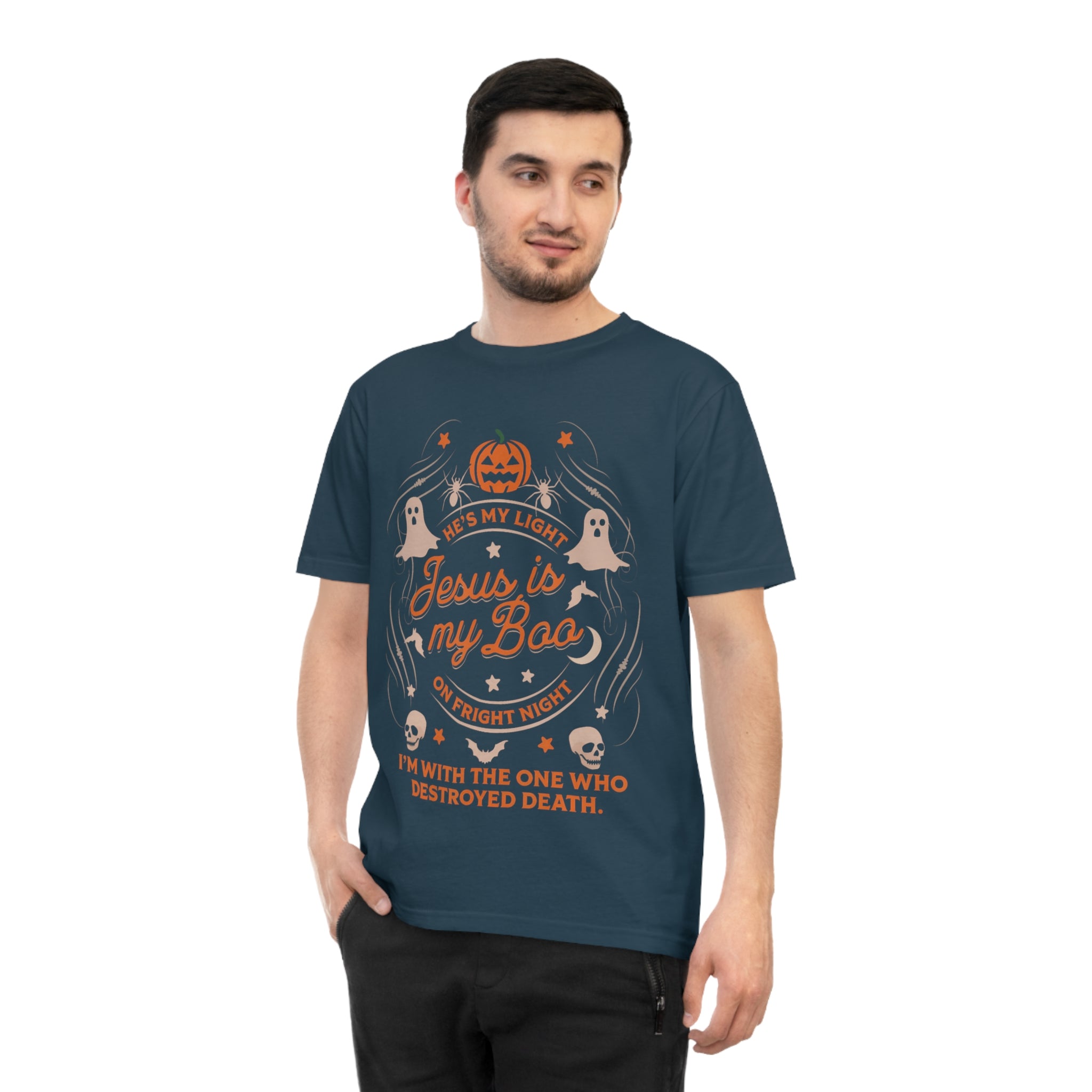 Halloween Christian T-Shirt with Fun Ghost Designs, Jesus is My Boo, Spooky Season Apparel, Faithful Holiday Shirt, Unique Gift for [...]