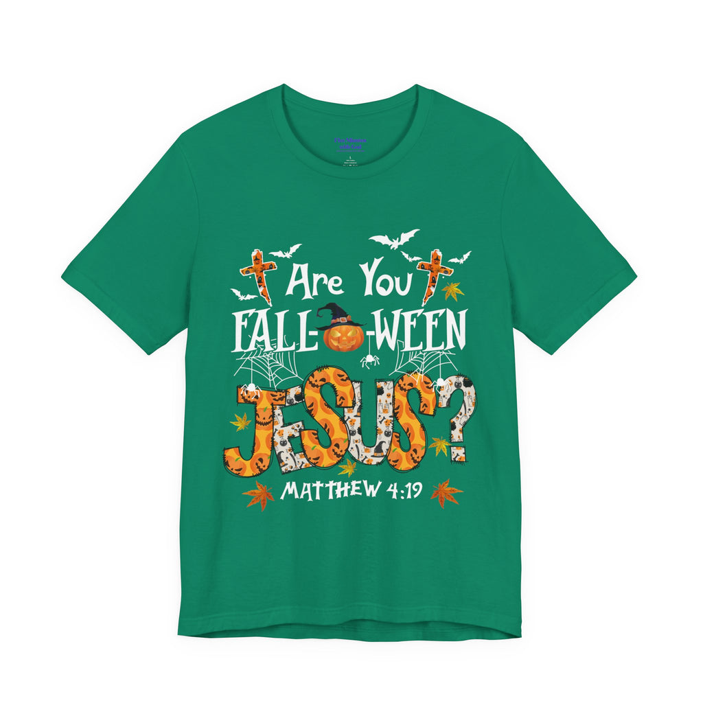 Jesus? Unisex Short Sleeve Tee | Fall Inspired T-Shirt, Autumn Apparel, Halloween Gift, Cozy Casual Wear, Everyday Style
