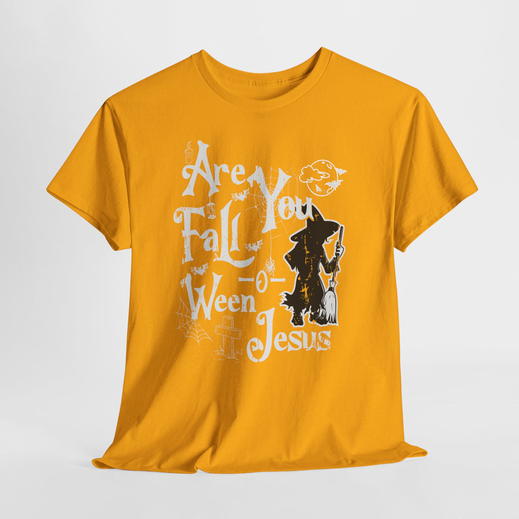 Fall-Themed Unisex Heavy Cotton Tee - Halloween, Jesus Celebration, Autumn Vibes, Casual Wear, Gift Idea