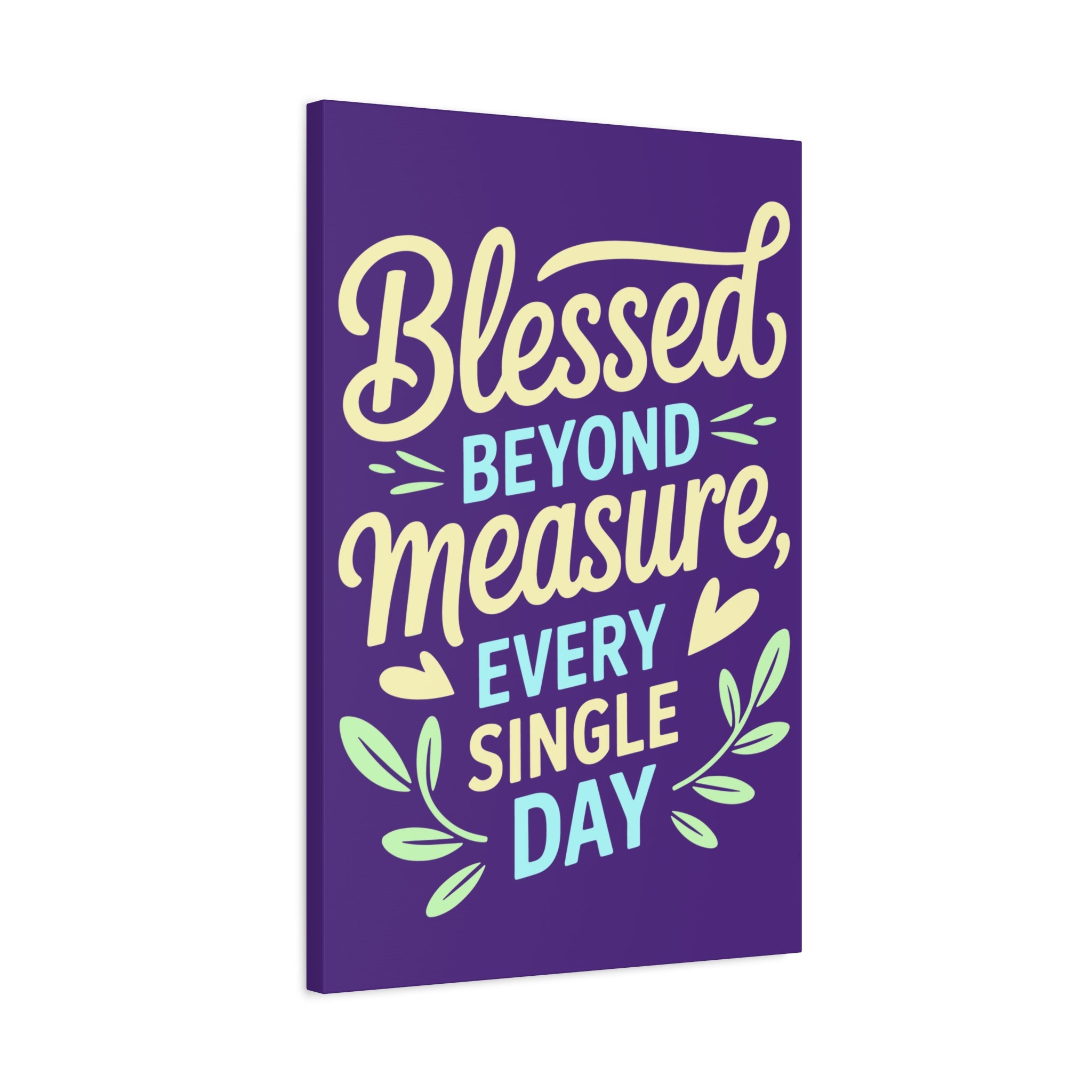 Purple Inspirational Wall Art, Blessed Beyond Measure Canvas, Uplifting Home Decor, Positive Quote Artwork, Gift for Friends & Family