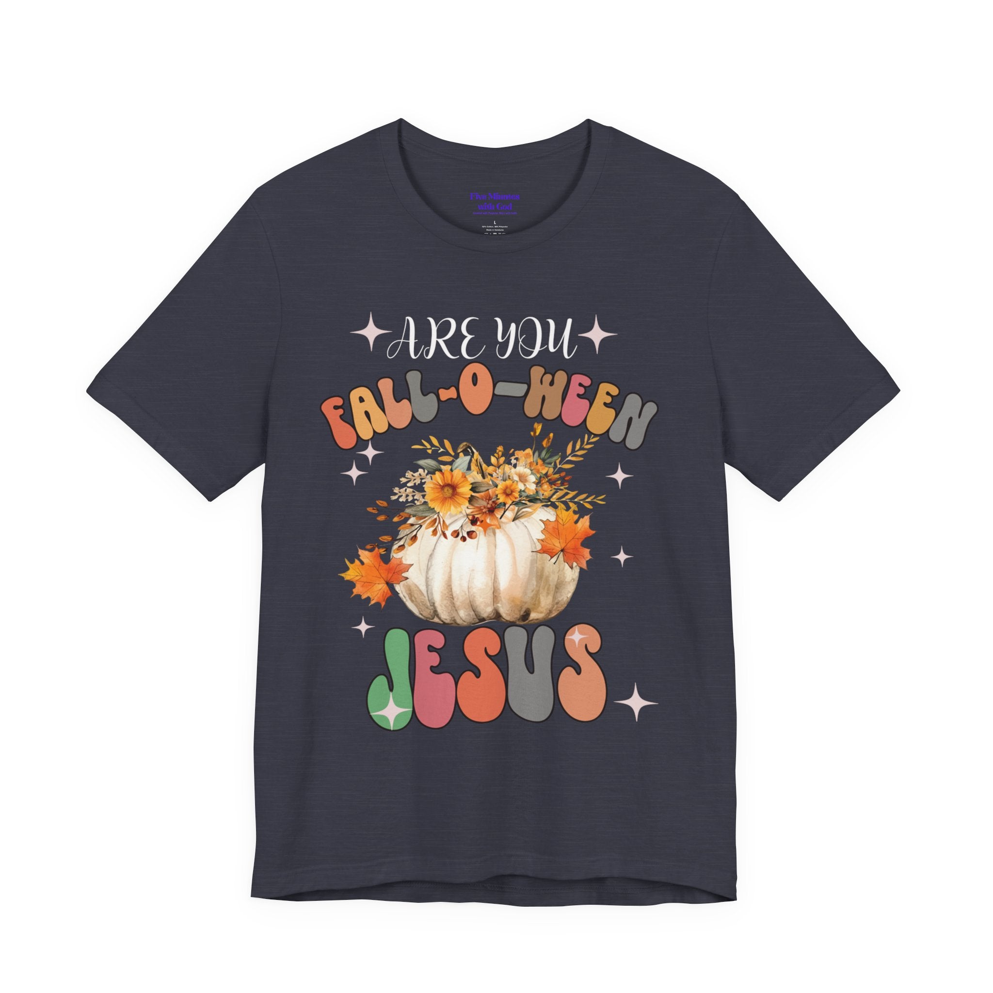 Fall-Themed Jesus Tee, Unisex Jersey T-Shirt, Cozy Autumn Apparel, Thanksgiving Gift, Fall Celebration Shirt, Christian Fashion