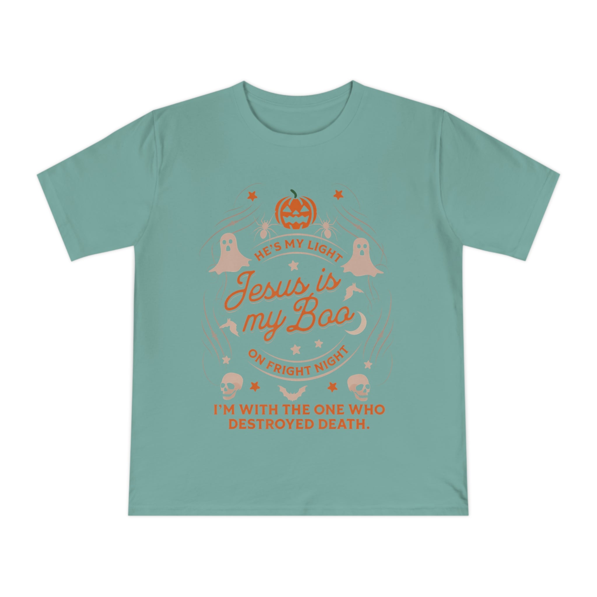 Halloween Christian T-Shirt with Fun Ghost Designs, Jesus is My Boo, Spooky Season Apparel, Faithful Holiday Shirt, Unique Gift for [...]