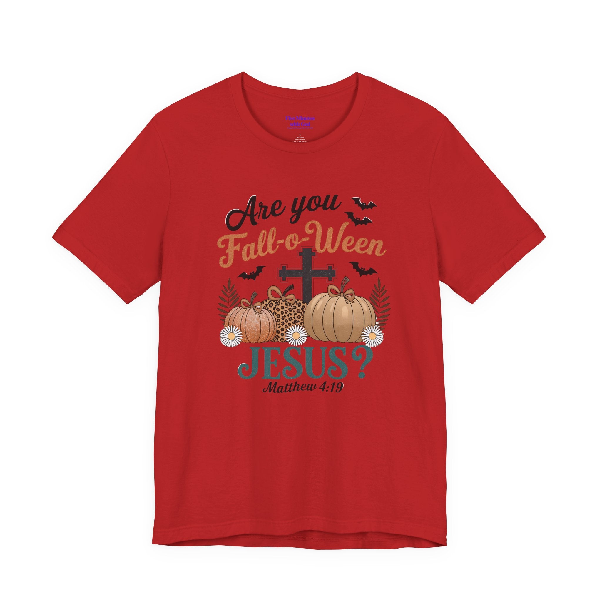 Fall-themed Christian Tee, Are You Fall-o-Ween Jesus?, Unisex Halloween Shirt, Autumn Faith T-Shirt, Pumpkin Design Top
