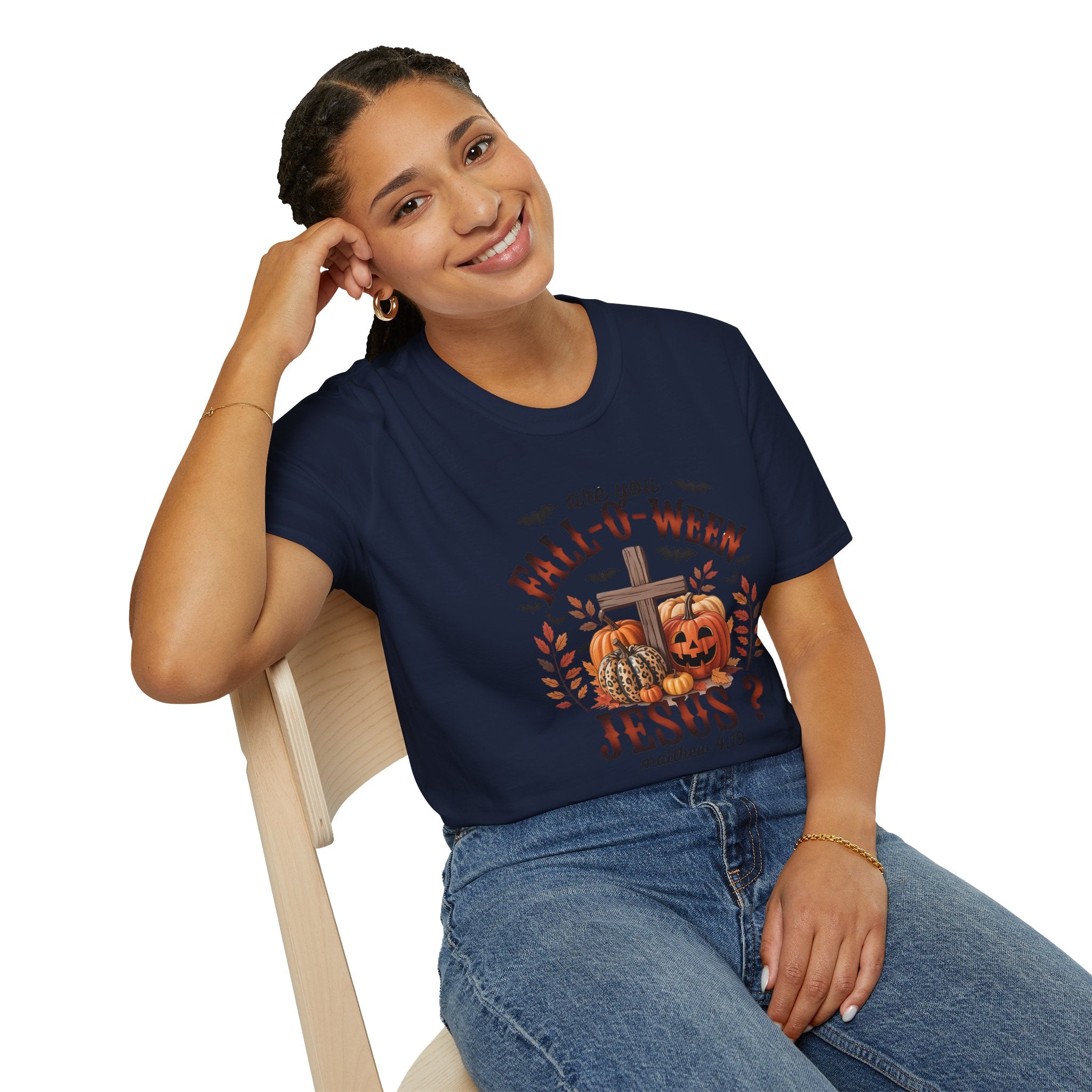 Fall-O-Ween Jesus Unisex T-Shirt, Halloween Tee, Christian Apparel, Fall Shirt, Pumpkin T-Shirt, Autumn Clothing