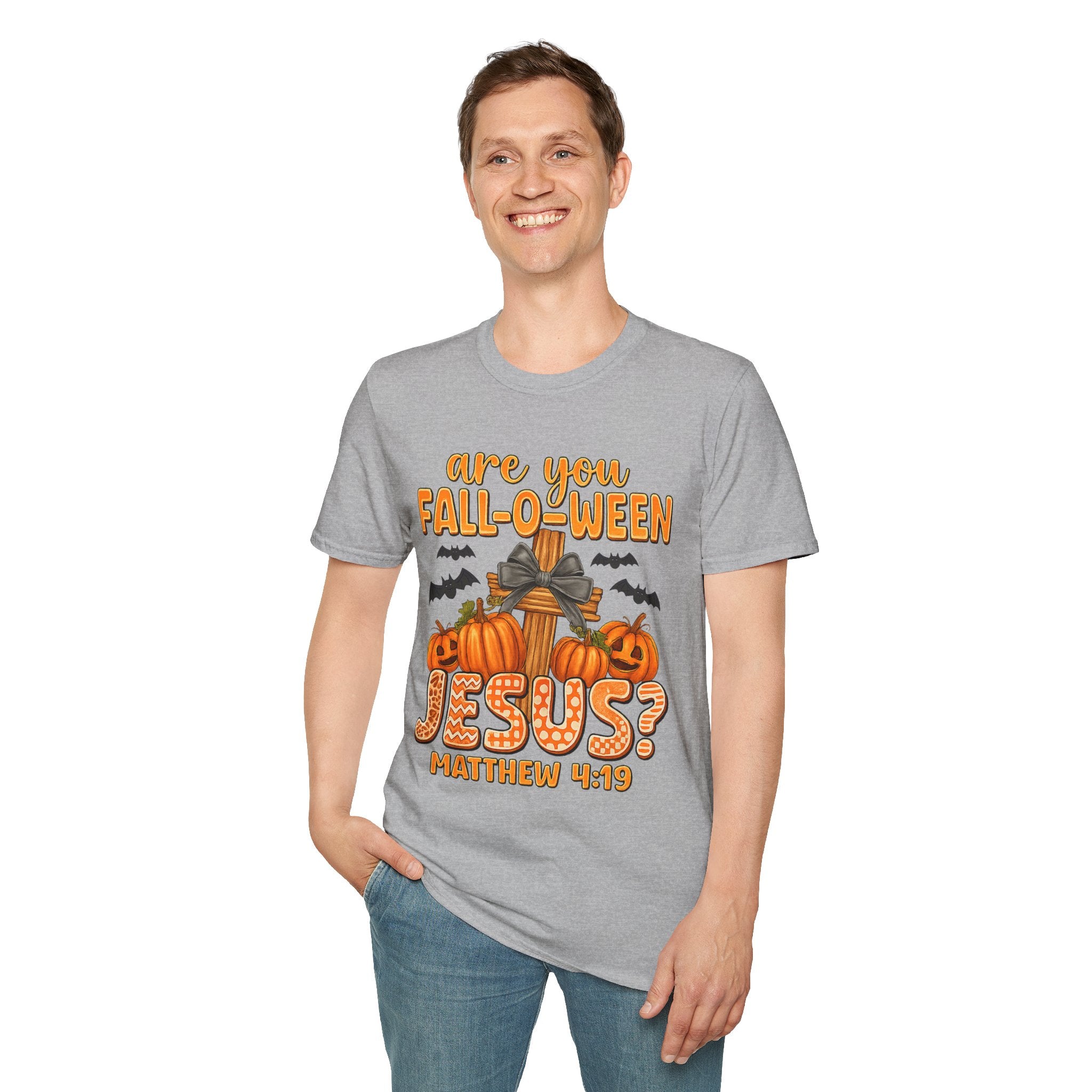 Funny Christian Halloween T-Shirt, Jesus Pumpkin Tee, Unisex Fall Shirt, Autumn Festive Apparel, Holiday Gift Idea