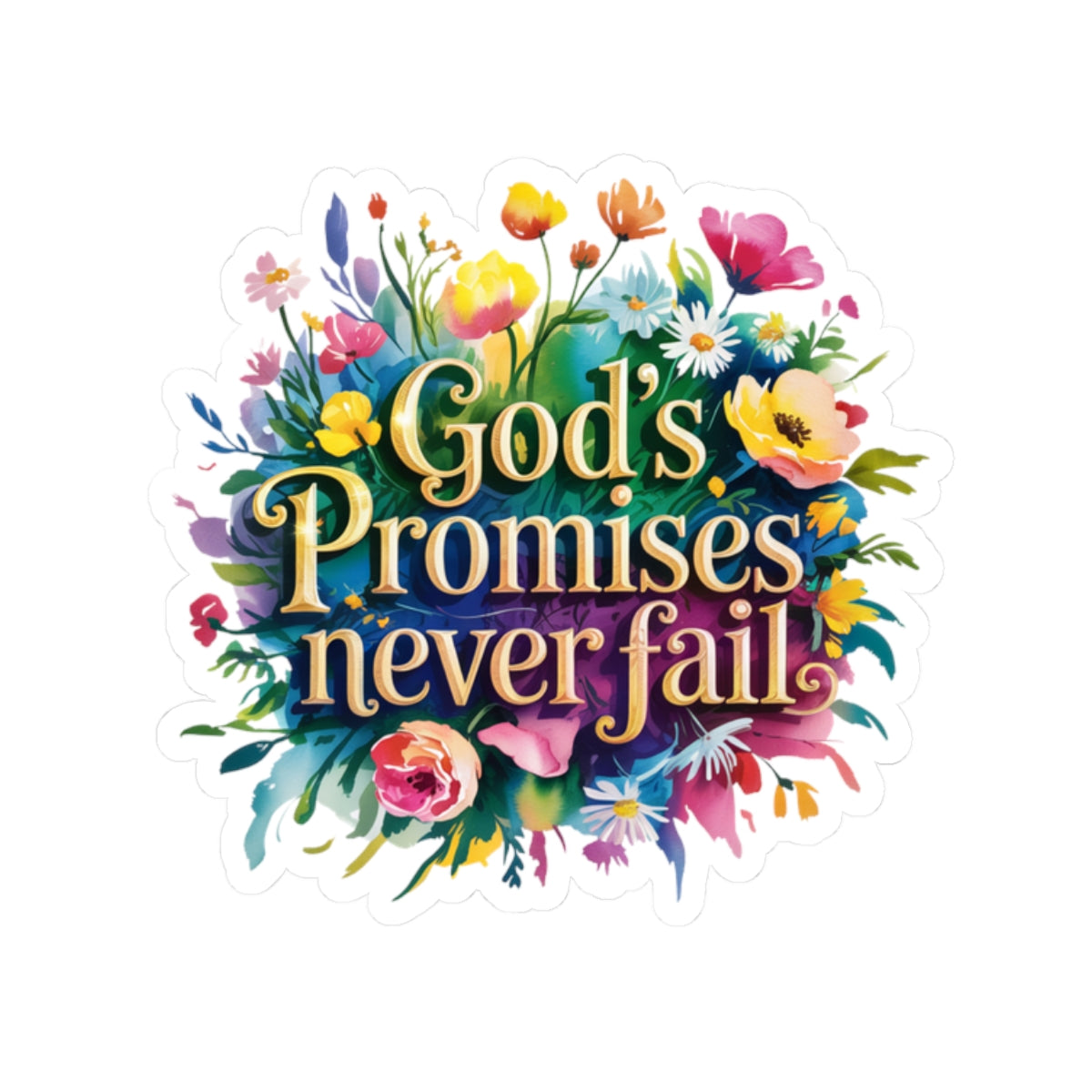 Colorful Faith-Inspired Kiss-Cut Stickers, Floral Stickers, God's Promises, Inspirational Art, Journaling Supplies, Gift for Friends