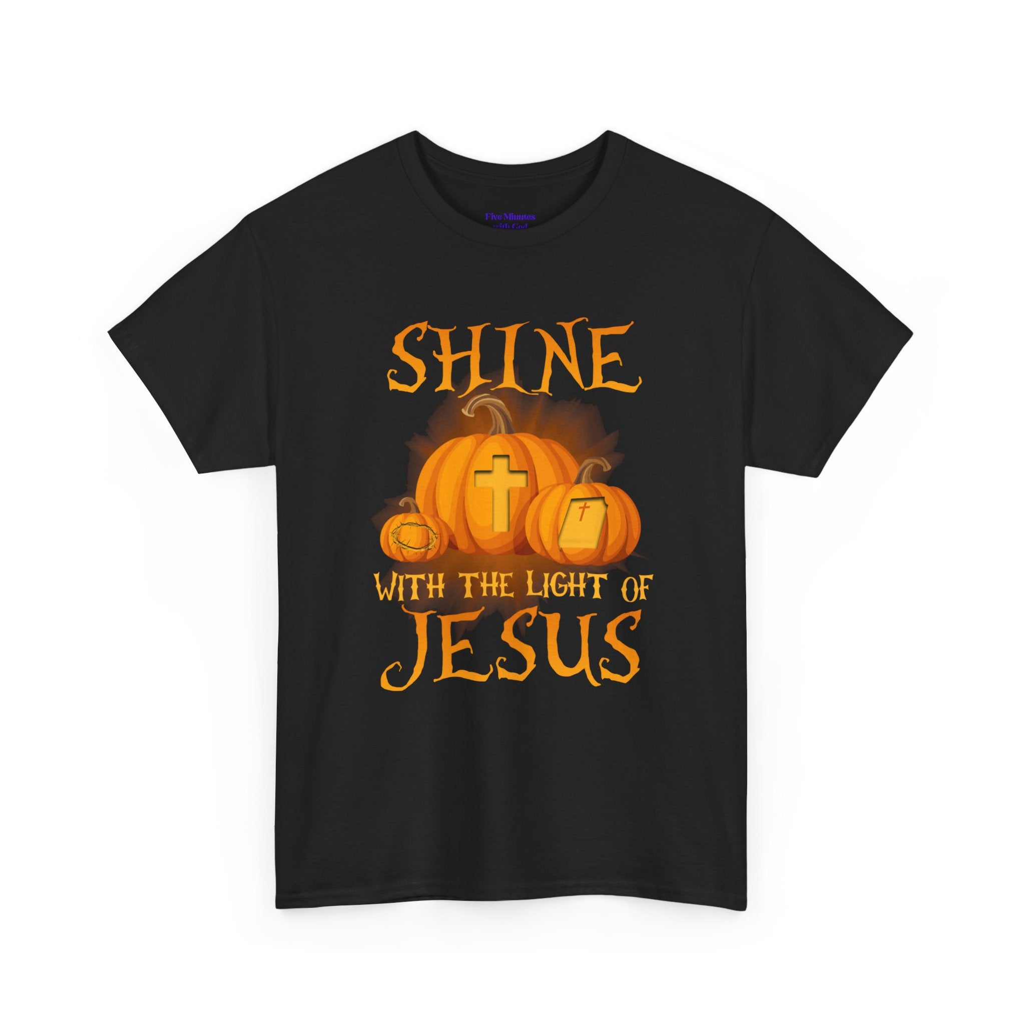 Pumpkin Jesus Unisex Cotton Tee, Faith Tee, Harvest Shirt, Fall Apparel, Christian T-Shirt