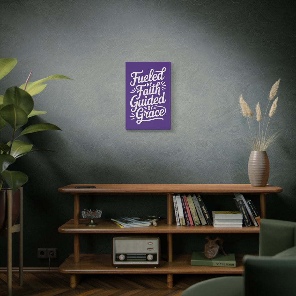 Purple Stretched Canvas Art, Motivational Wall Decor, Home Inspirational Art, Faith-Based Decor, Gift for Faith Lovers