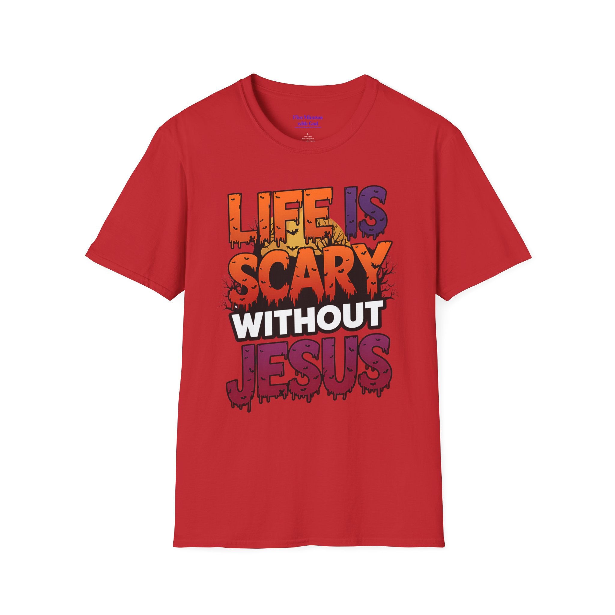 Unisex Softstyle Graphic Tee - Life is Scary Without Jesus, Faith Shirt, Christian T-Shirt, Inspirational Gift, Religious Apparel, [...]