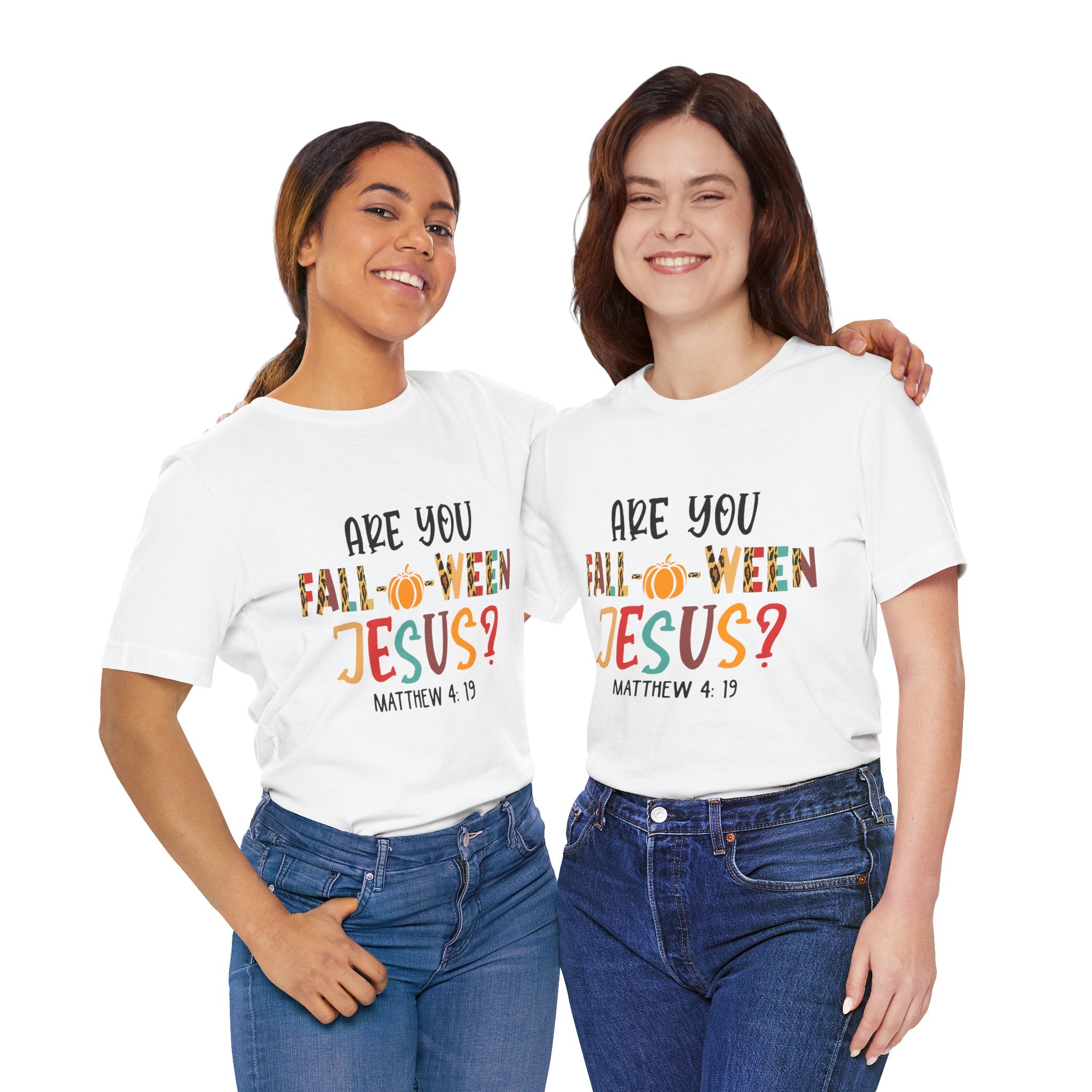 Fall-Themed Jesus Tee | Unisex Jersey Short Sleeve T-Shirt, Halloween Church Wear, Faith-Based Gift, Cozy Casual Top