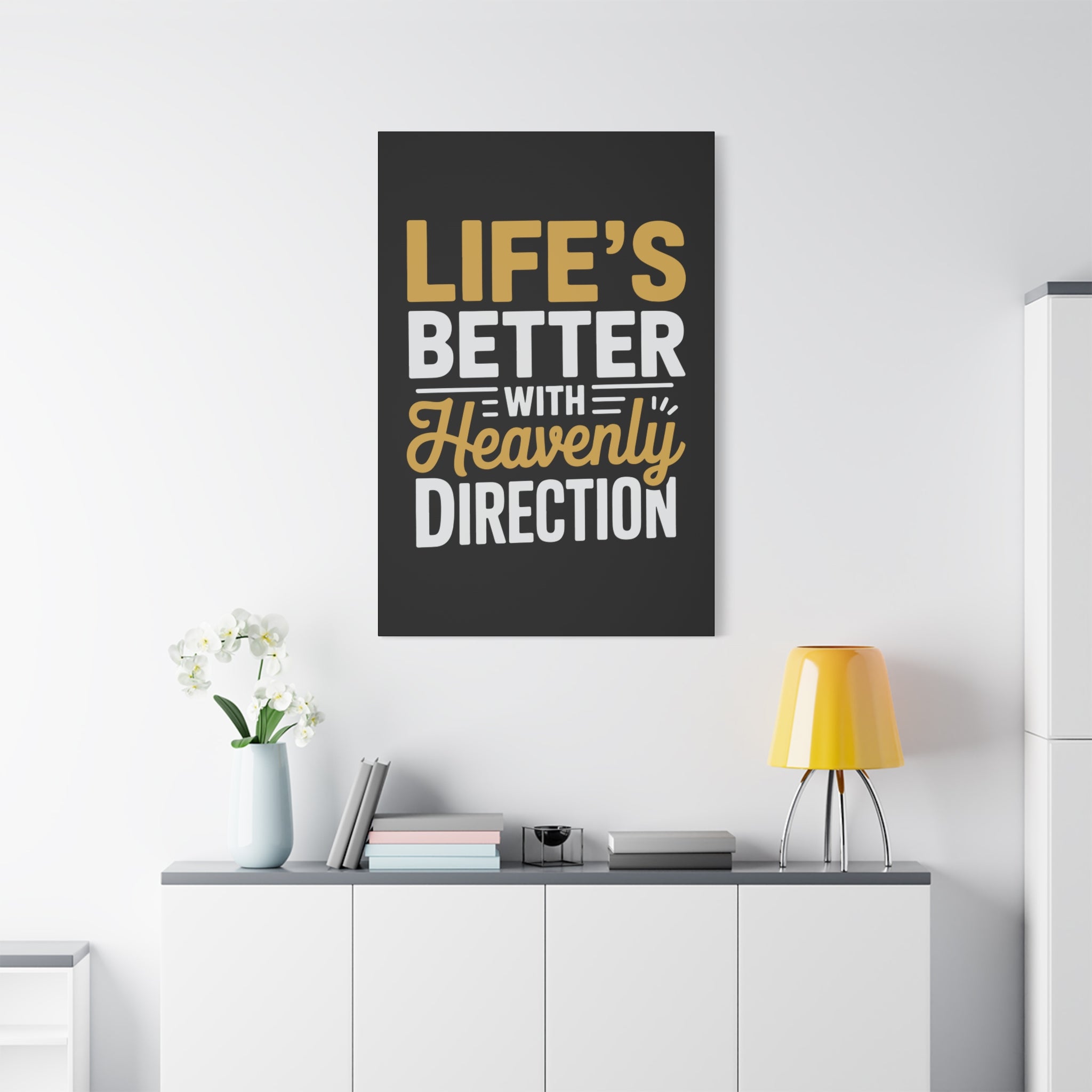 Heavenly Direction Canvas Wall Art, Inspirational Home Decor, Motivational Gift, Modern Wall Hanging, Perfect for Any Room