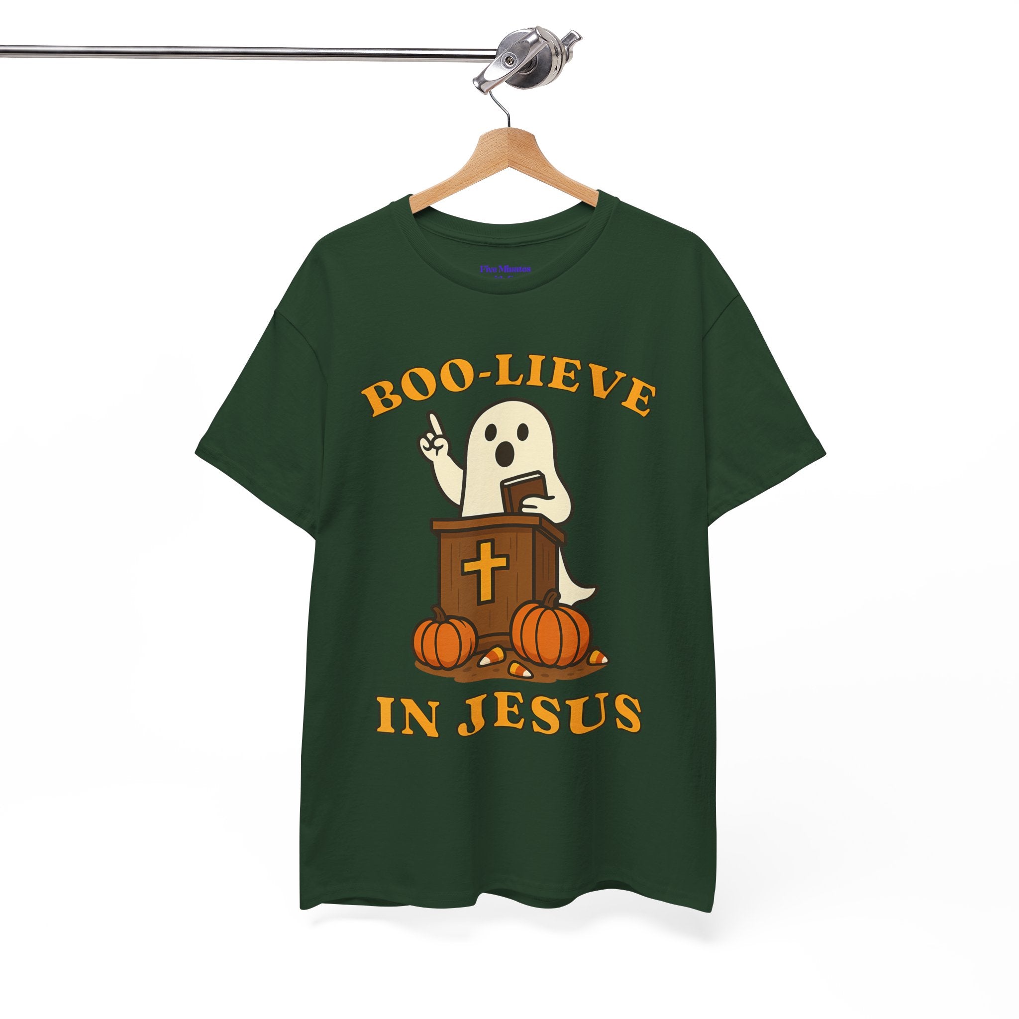 Boo-Lieve in Jesus Tee, Halloween Shirt, Unisex Cotton Tee, Fall Fashion, Religious T-Shirt, Spooky Season Apparel