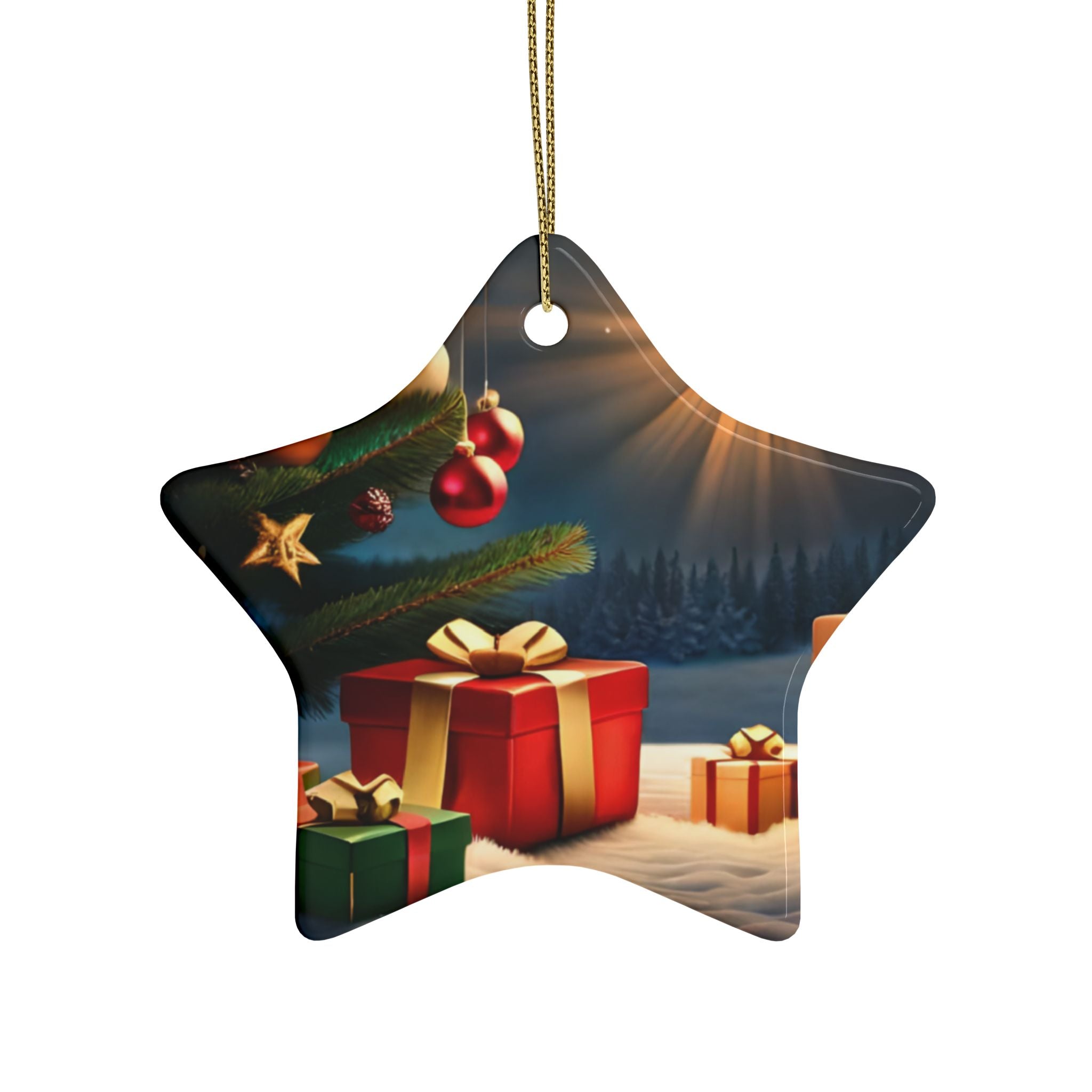 Star Ceramic Christmas Ornaments - Holiday Decor, Personalized Gifts, Tree Decorations, Festive Keepsakes, Custom Ornament Sets