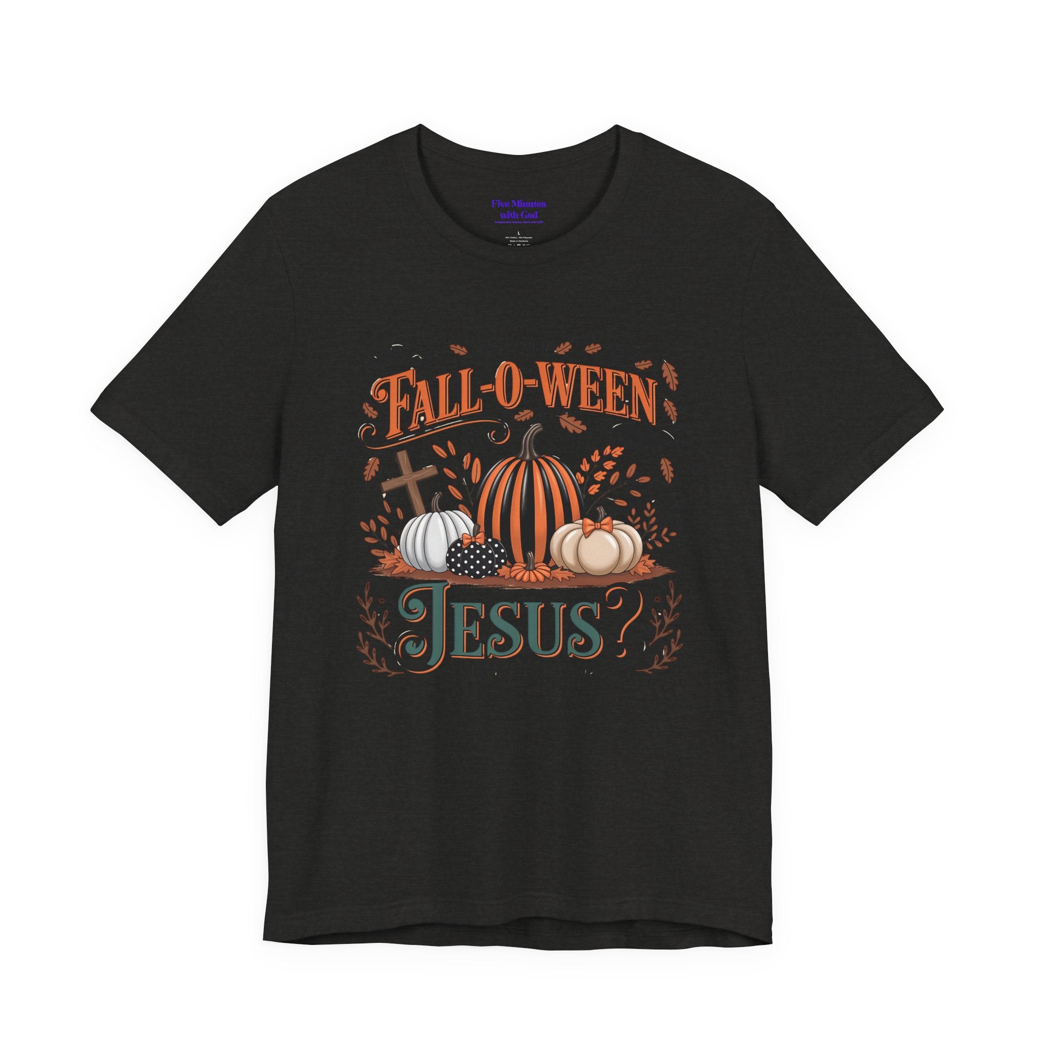 Fall-O-Ween Jesus Tee, Funny Fall T-Shirt, Unisex Pumpkin Shirt, Halloween Christian Top, Autumn Graphic Tee, Religious Casual Wear