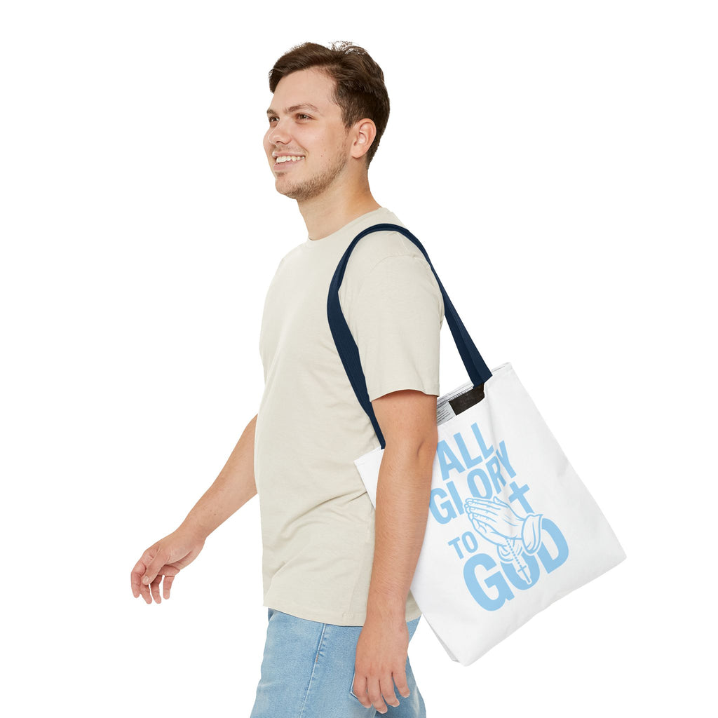 Faith-Inspired Tote Bag, All Glory to God, Christian Gift, Reusable Shopping Bag, Inspirational Tote, Church Event Carryall