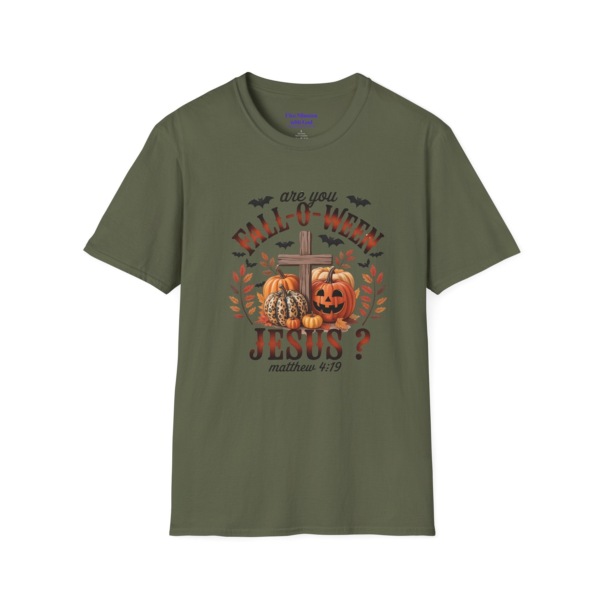 Fall-O-Ween Jesus Unisex T-Shirt, Halloween Tee, Christian Apparel, Fall Shirt, Pumpkin T-Shirt, Autumn Clothing